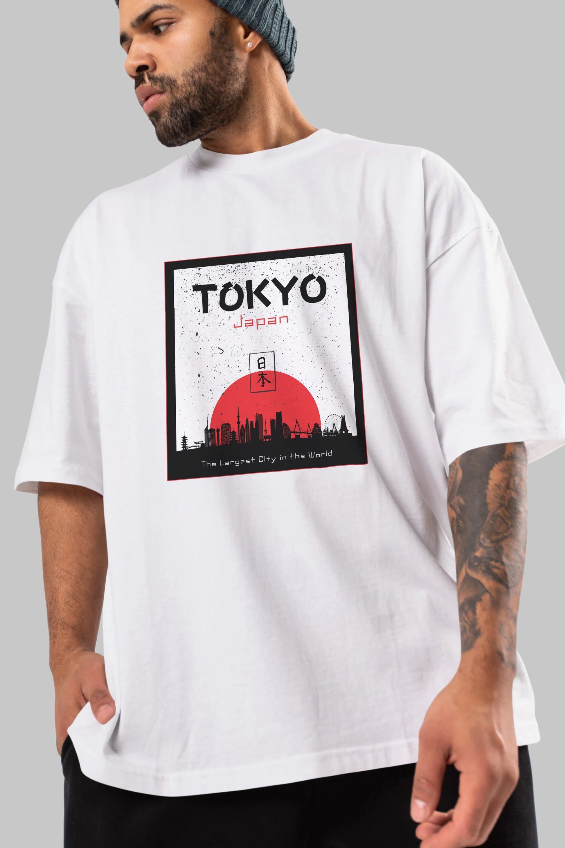 Tokyo Japan Yazılı Ön Baskılı Oversize t-shirt Erkek Kadın Unisex