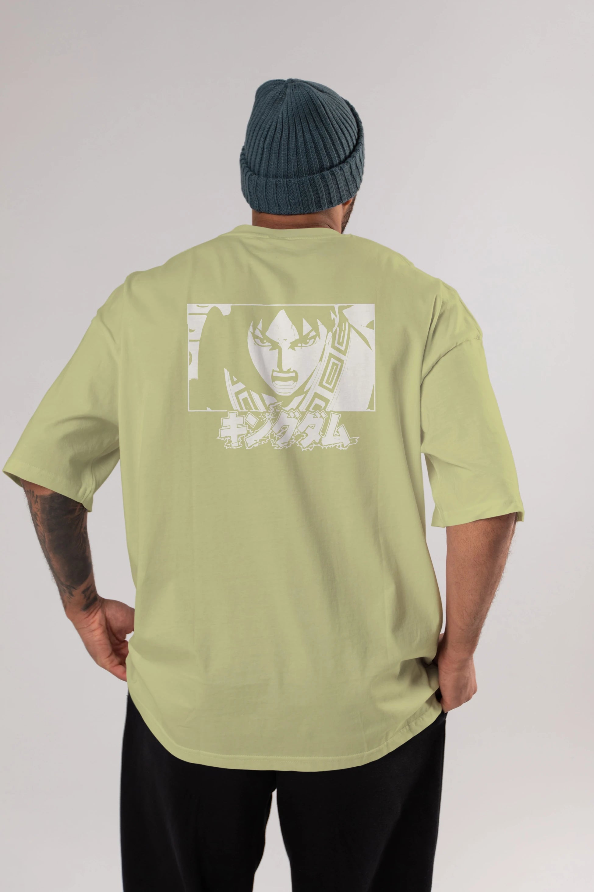 Xin 1 Anime Arka Baskılı Oversize t-shirt Erkek Kadın Unisex