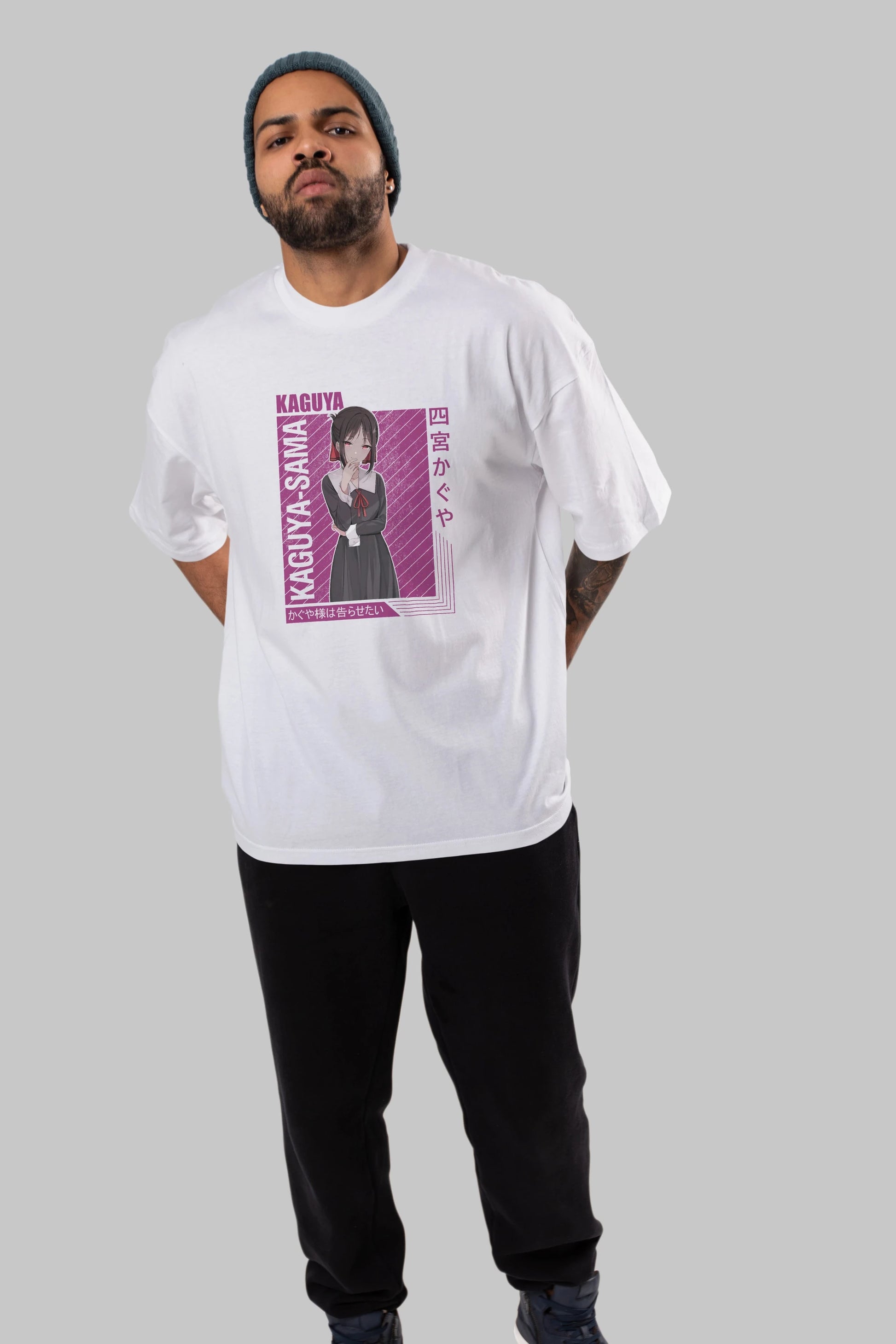 Kaguya Shinomiya 4 1 Anime Ön Baskılı Oversize t-shirt %100 pamuk Erkek Kadın Unisex