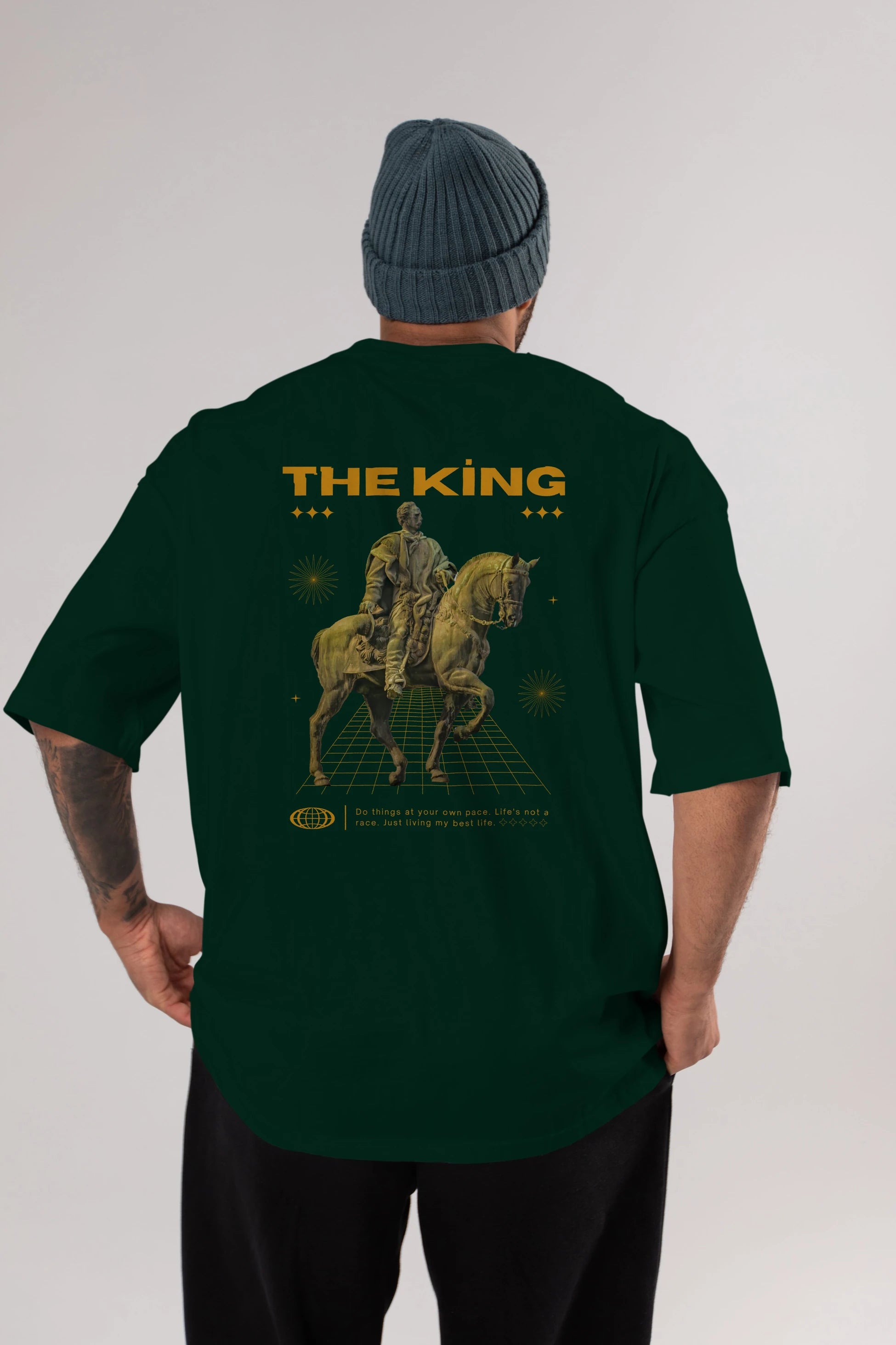 The King Yazılı Arka Baskılı Oversize t-shirt Erkek Kadın Unisex