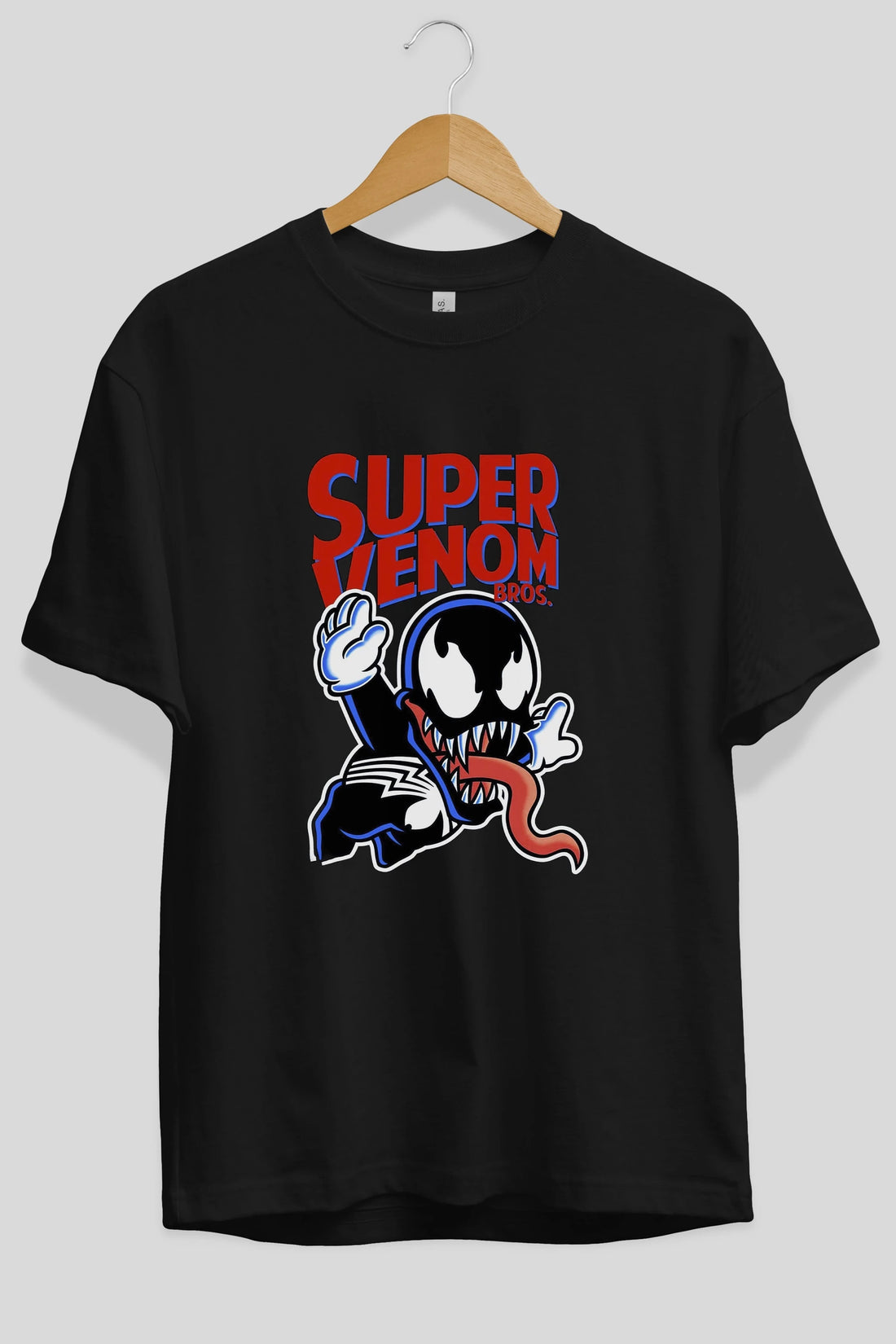 Super Venom Ön Baskılı Oversize t-shirt Erkek Kadın Unisex %100 Pamuk Bisiklet Yaka tişort