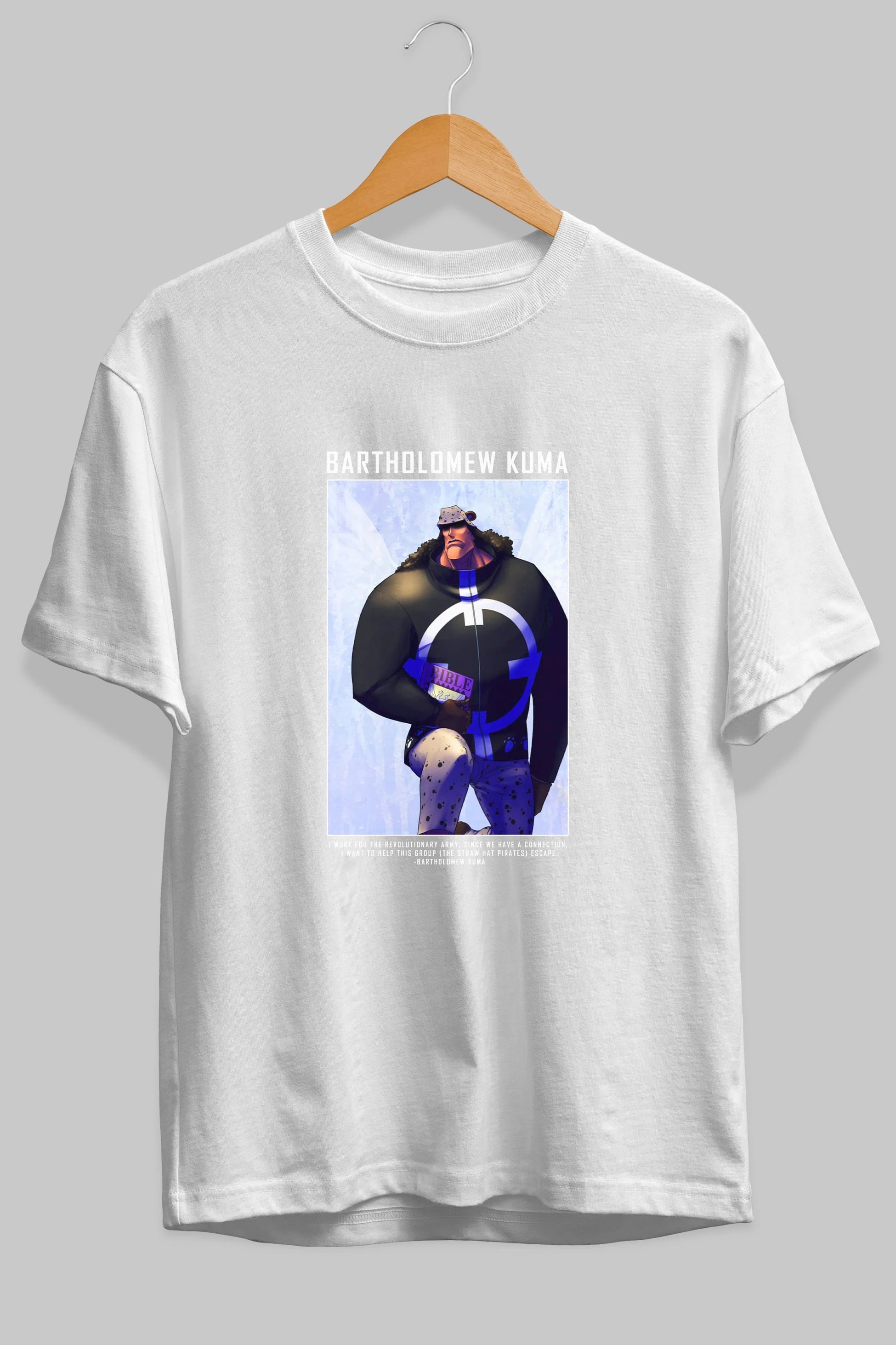 Bartholomew Kuma Anime Ön Baskılı Oversize t-shirt Erkek Kadın Unisex