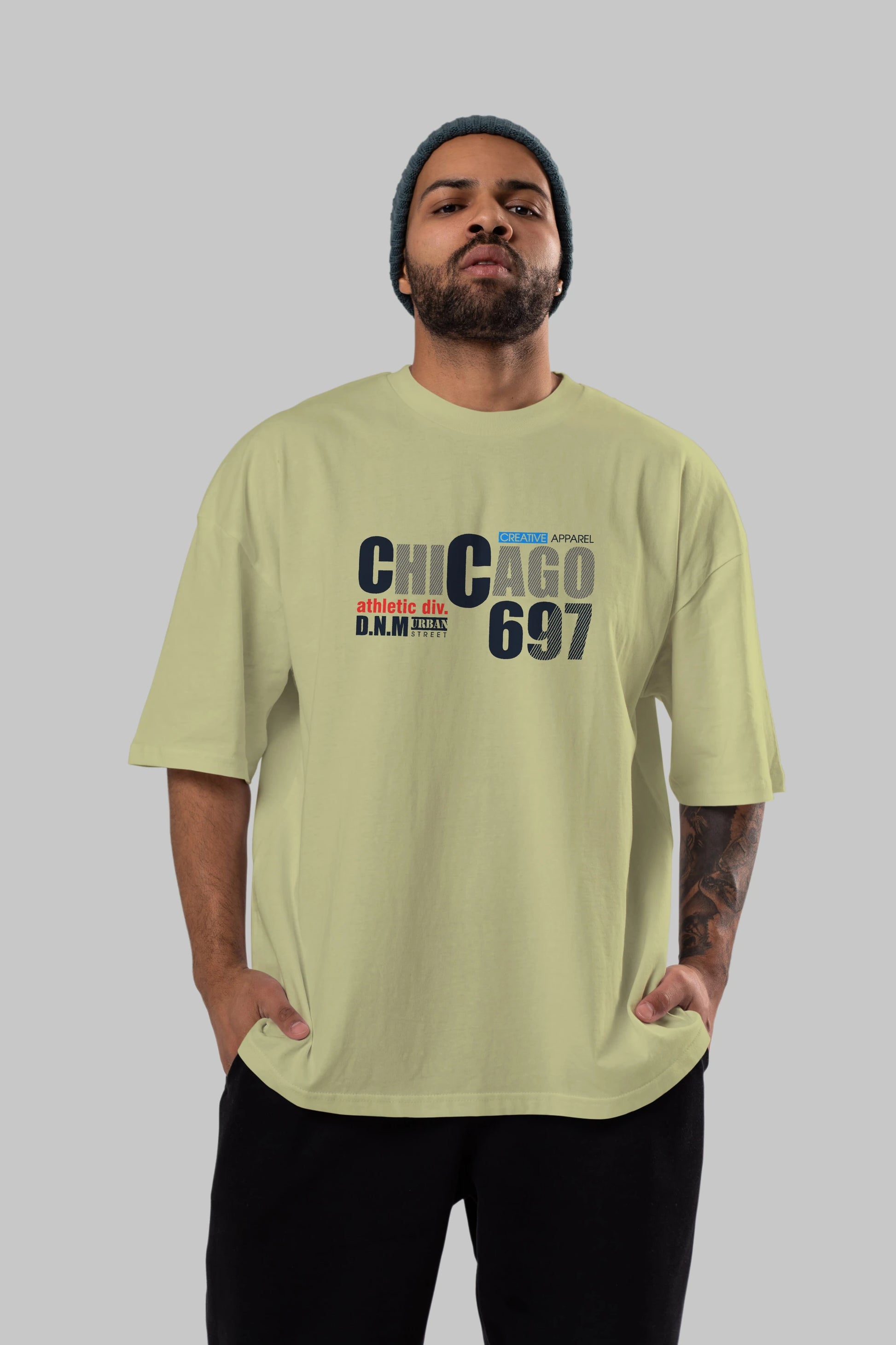 Chicago 697 Ön Baskılı Oversize t-shirt Erkek Kadın Unisex