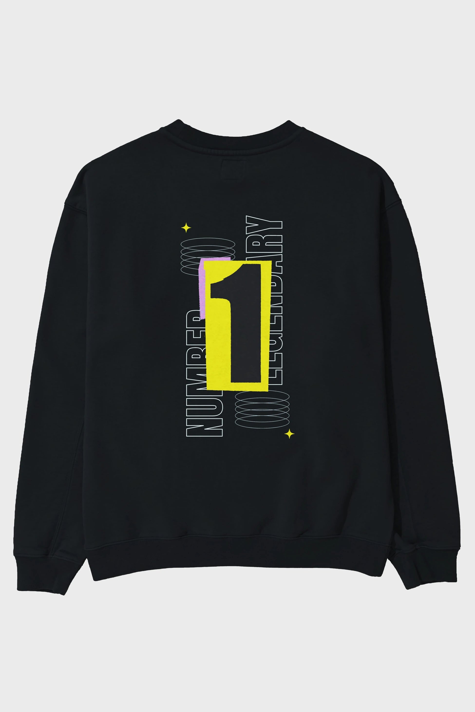 Number 1 Yazılı Arka Baskılı Oversize Sweatshirt Erkek Kadın Unisex