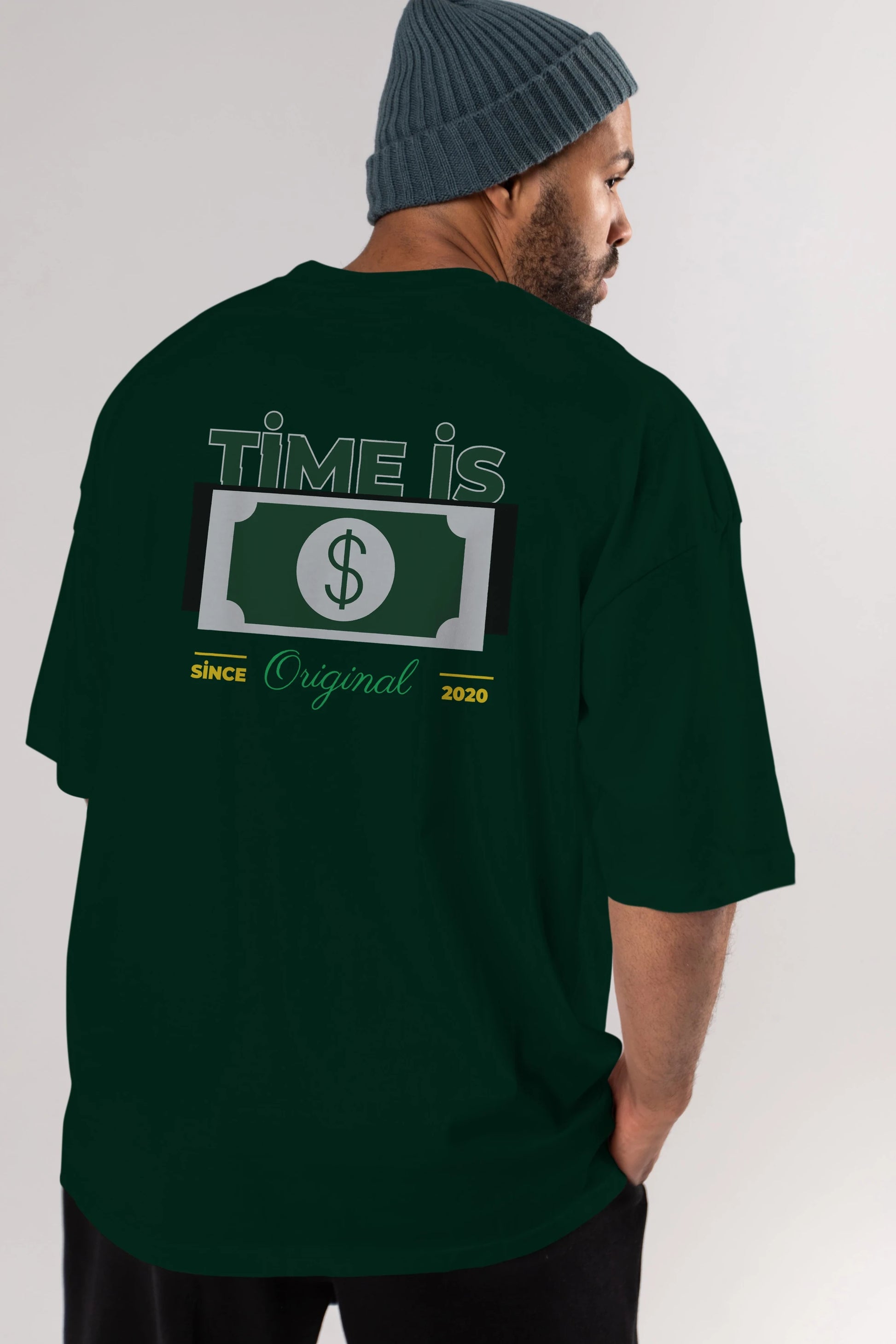 Time is Original Arka Baskılı Oversize t-shirt Erkek Kadın Unisex