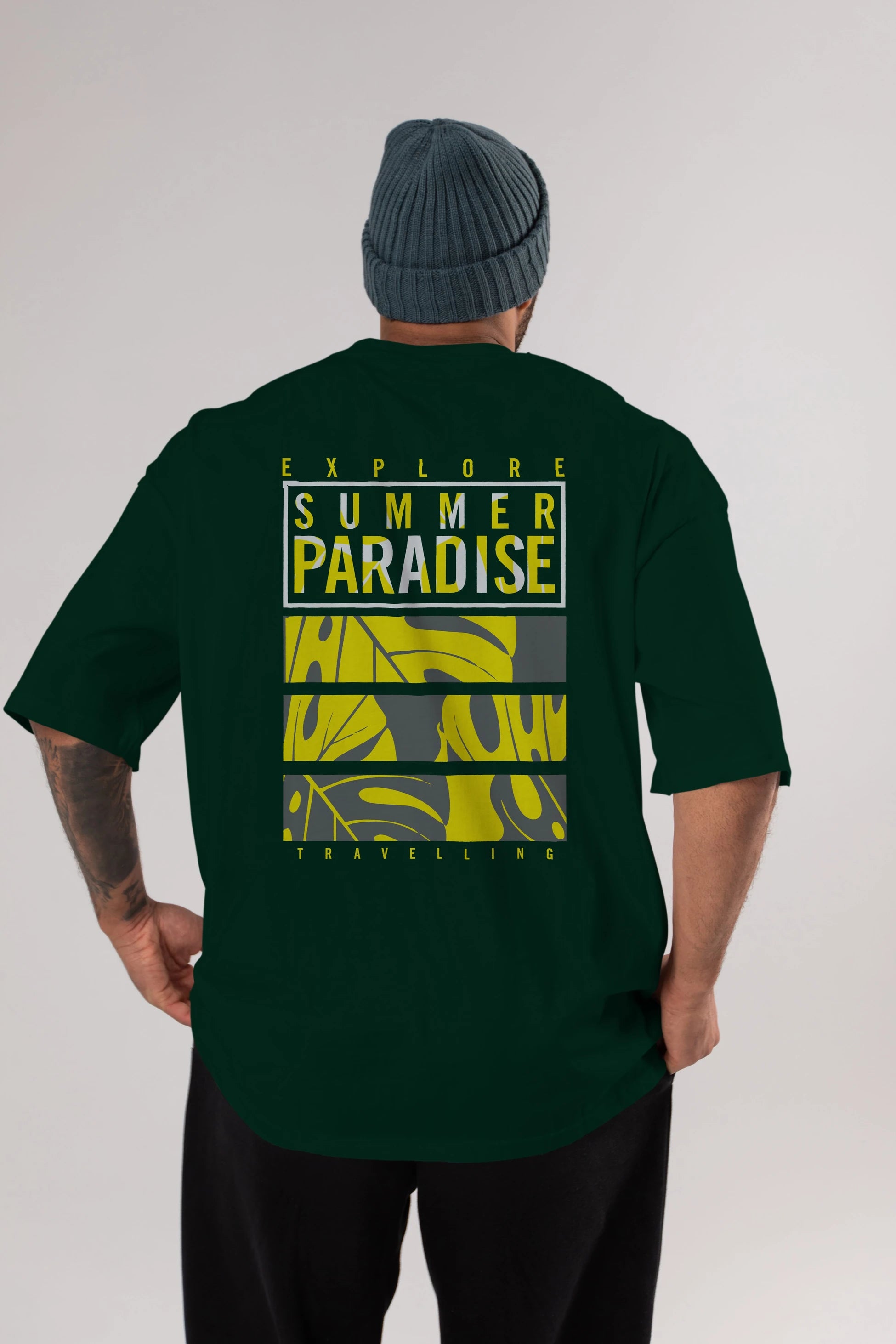 Summer Paradise Arka Baskılı Oversize t-shirt Erkek Kadın Unisex
