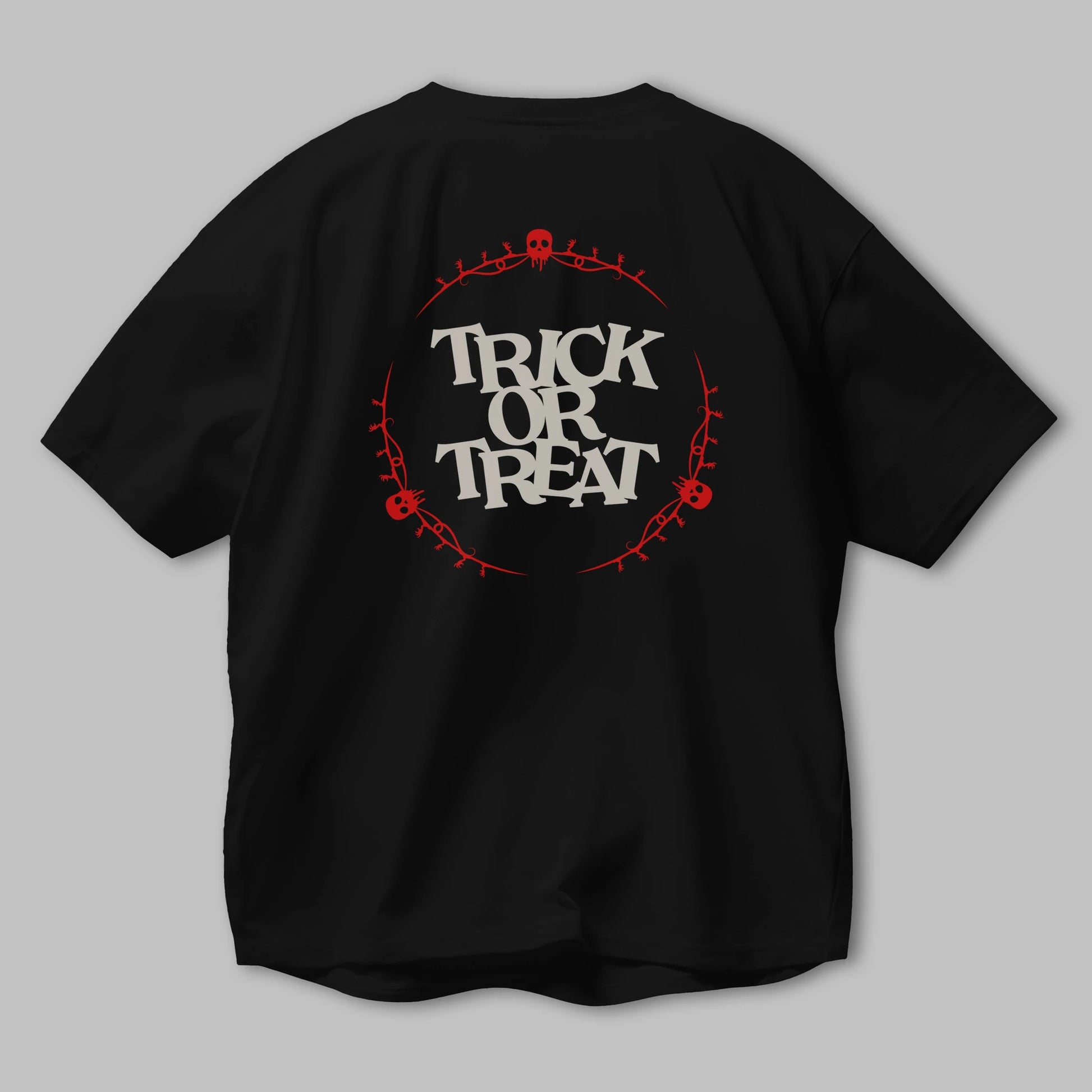 Trick or Treat Yazılı Arka Baskılı Oversize t-shirt Erkek Kadın Unisex