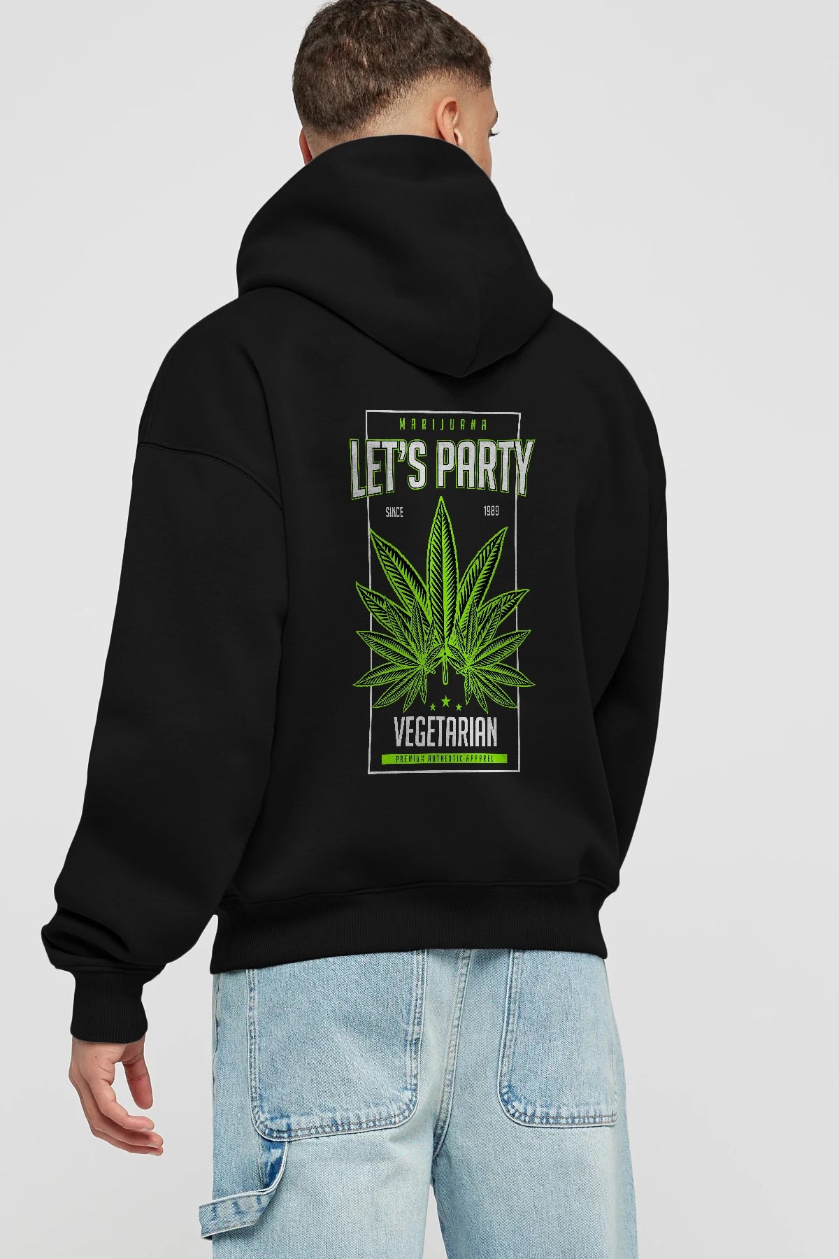 Lets Party Arka Baskılı Hoodie Oversize Kapüşonlu Sweatshirt Erkek Kadın Unisex
