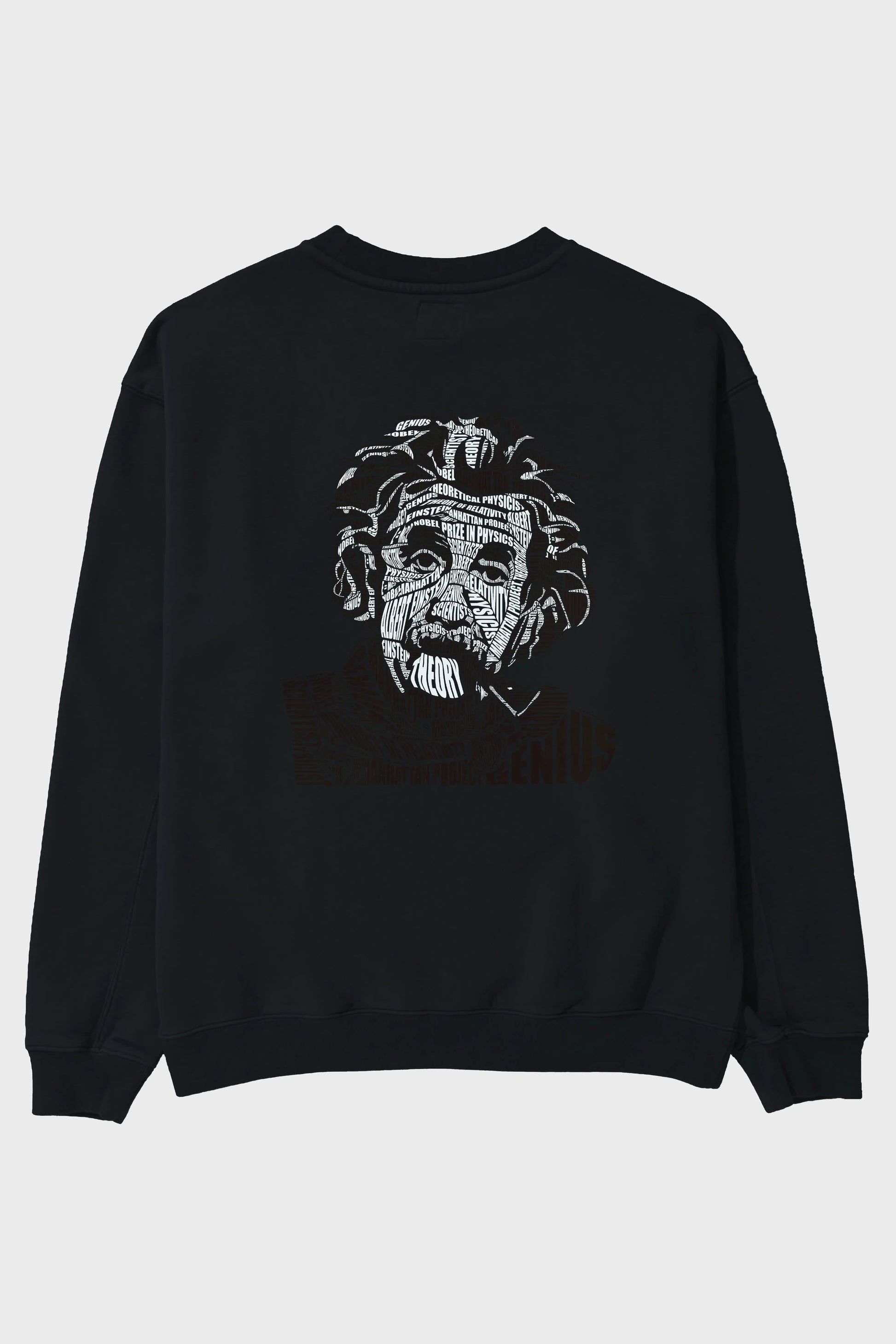 Einstein Calligram Arka Baskılı Oversize Sweatshirt Erkek Kadın Unisex