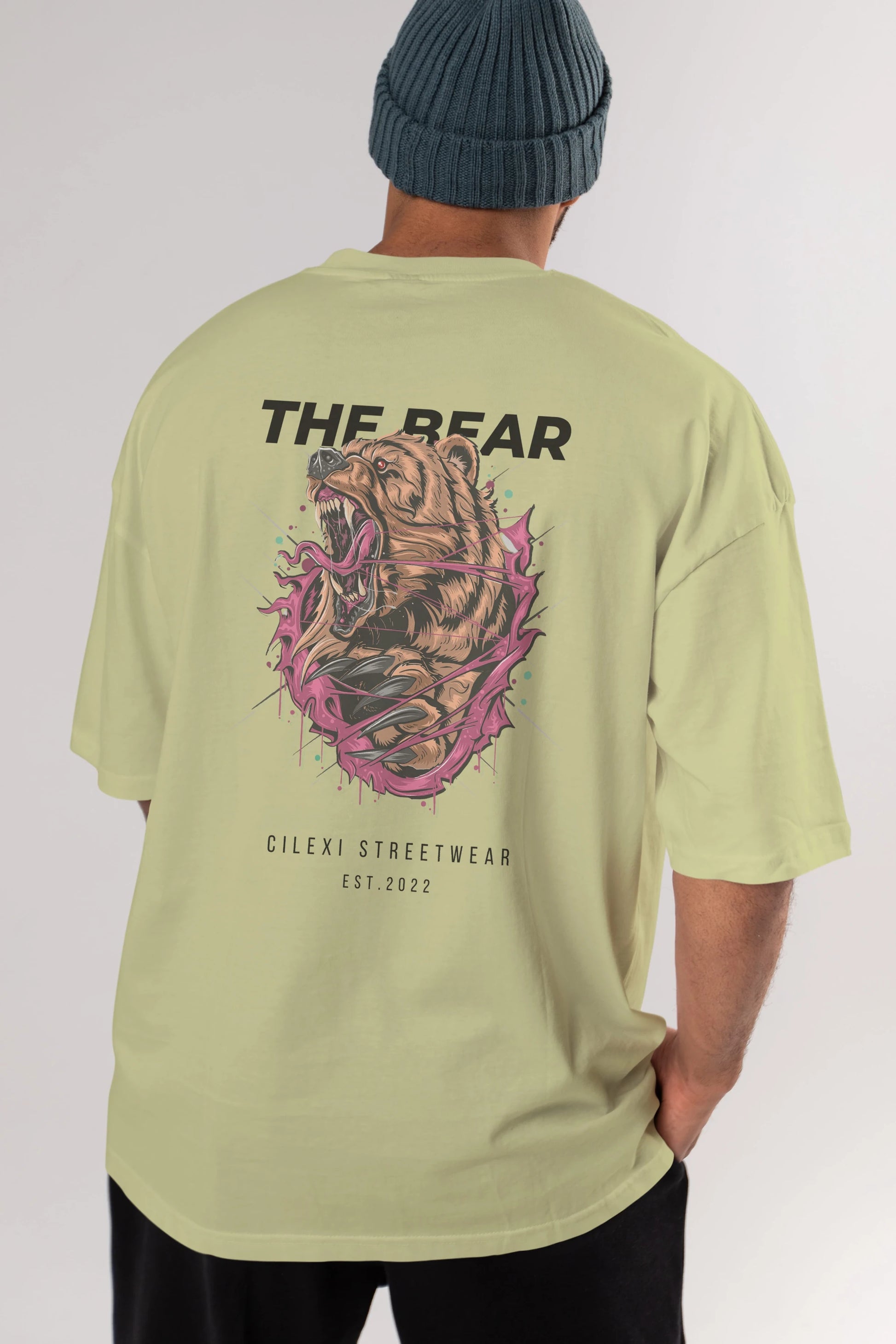 The Bear Arka Baskılı Oversize t-shirt Erkek Kadın Unisex
