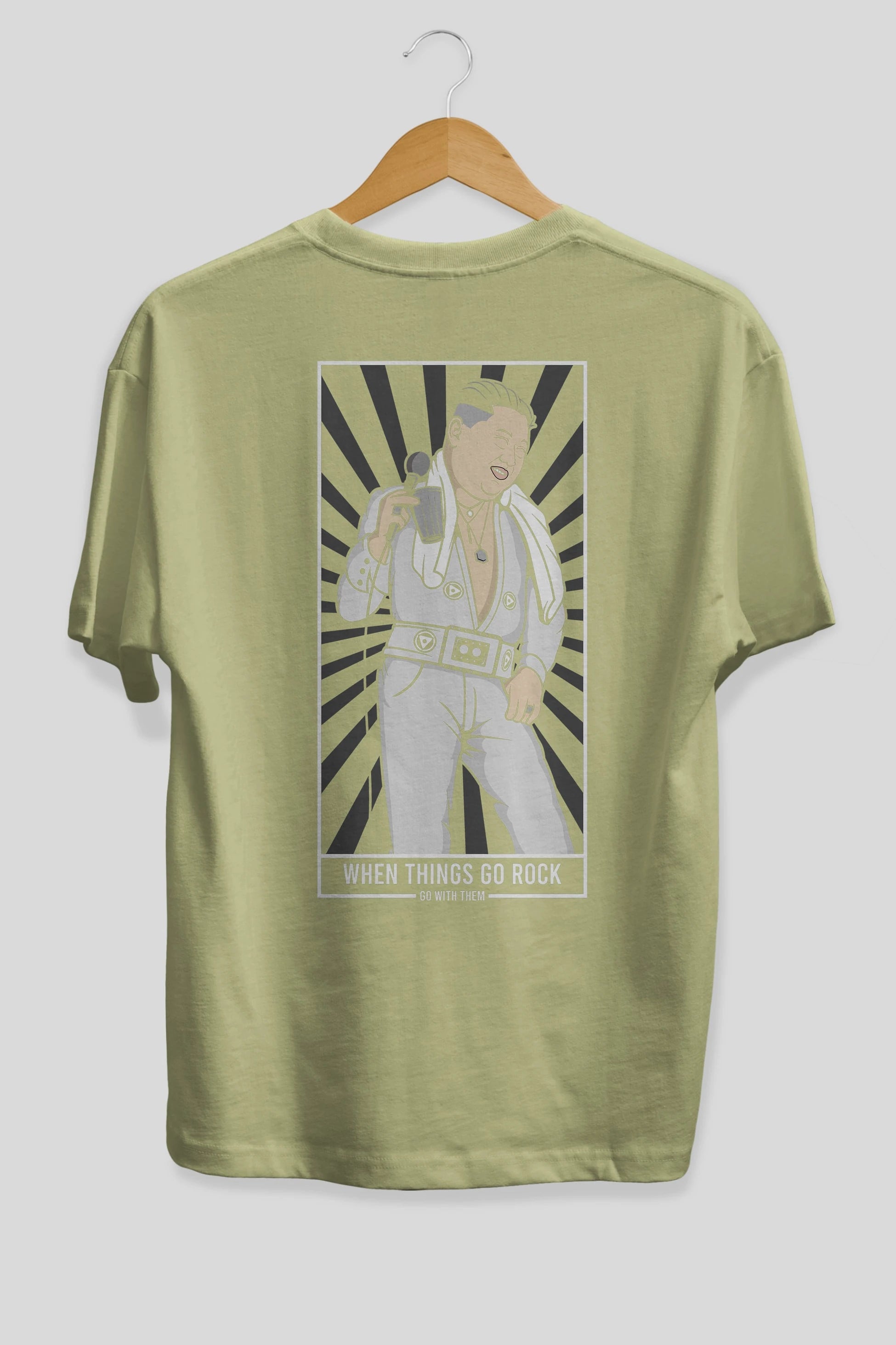 Kim Elvis Arka Baskılı Oversize t-shirt Erkek Kadın Unisex %100 Pamuk tişort