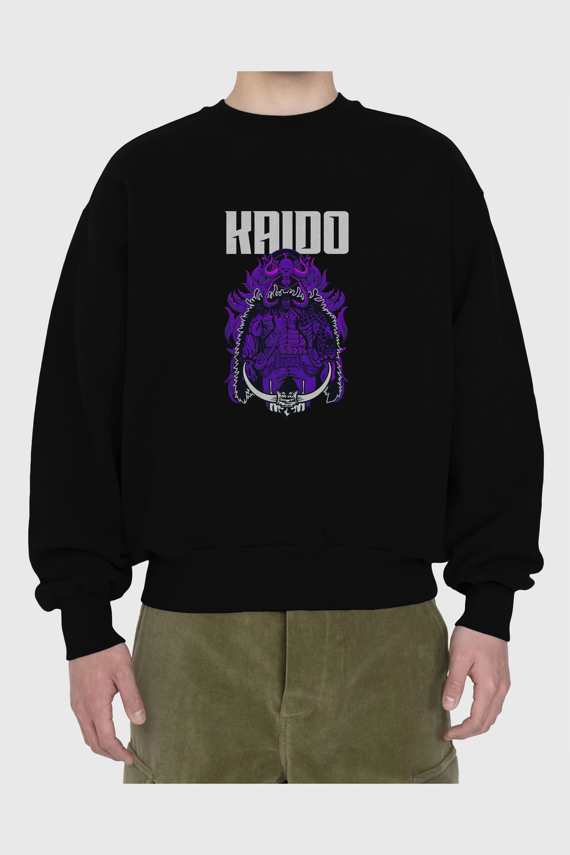 Kaido Ön Baskılı Anime Oversize Sweatshirt Erkek Kadın Unisex