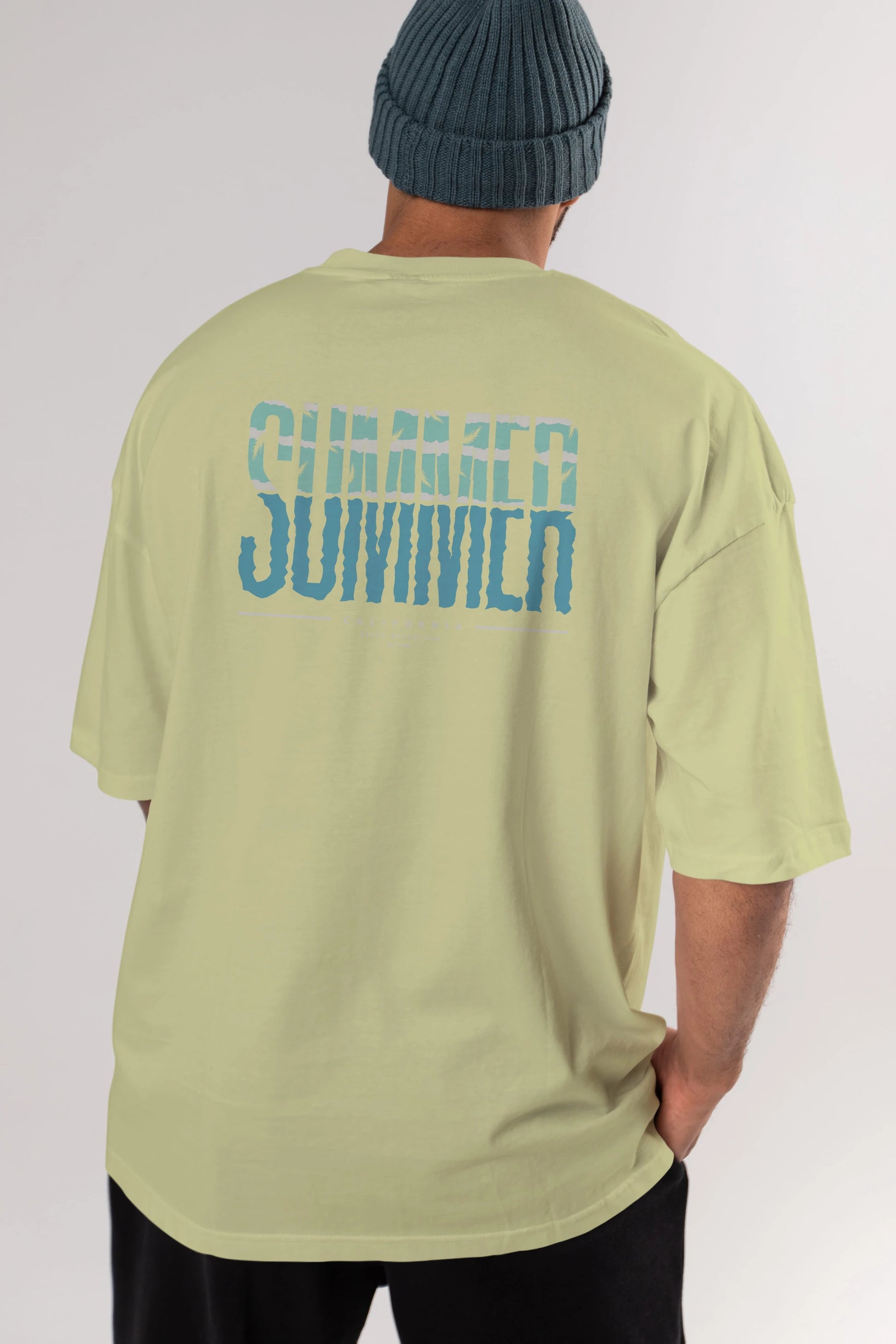 Summer California Arka Baskılı Oversize t-shirt Erkek Kadın Unisex