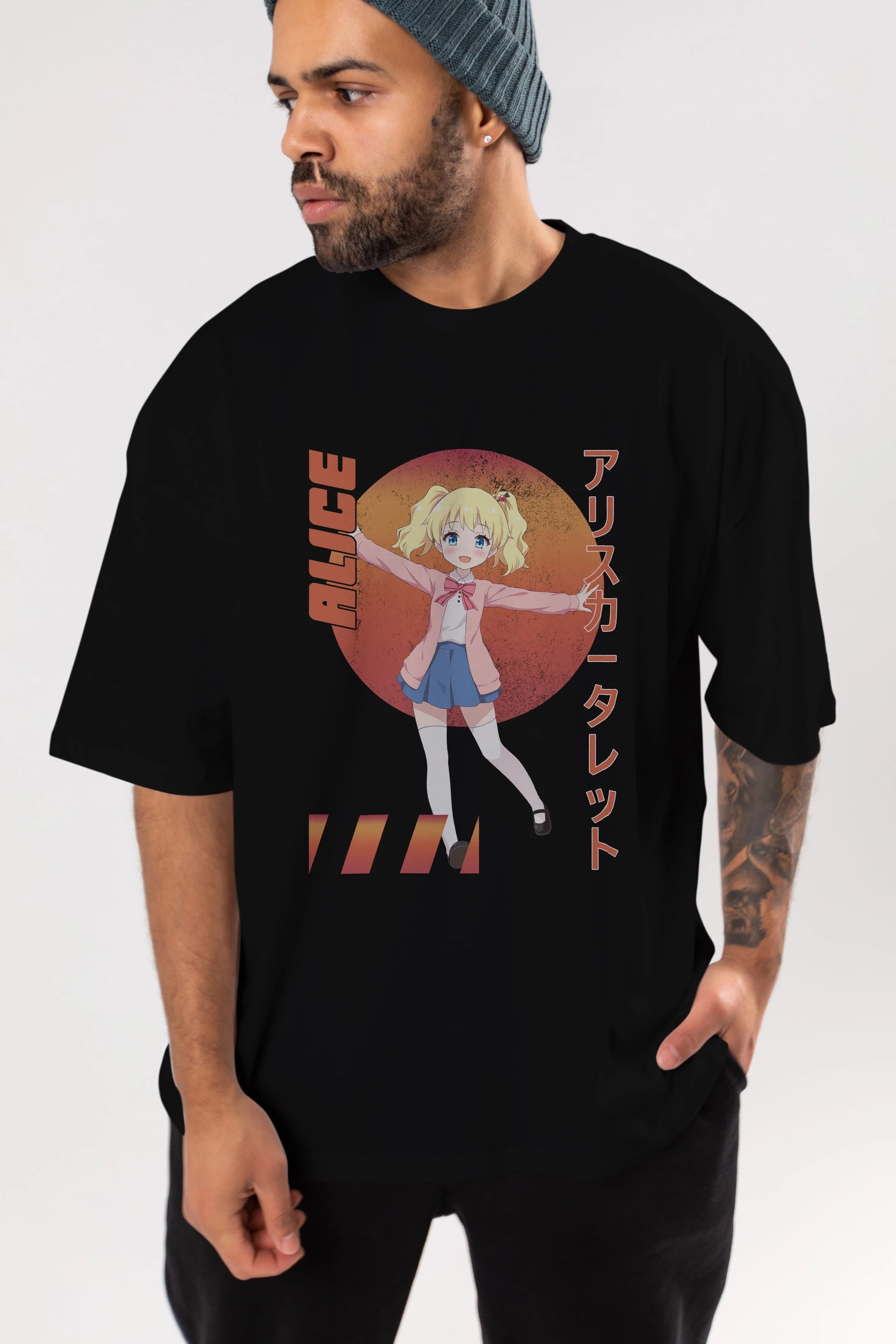 Alice Cartelet 15 Anime Ön Baskılı Oversize t-shirt %100 pamuk Erkek Kadın Unisex