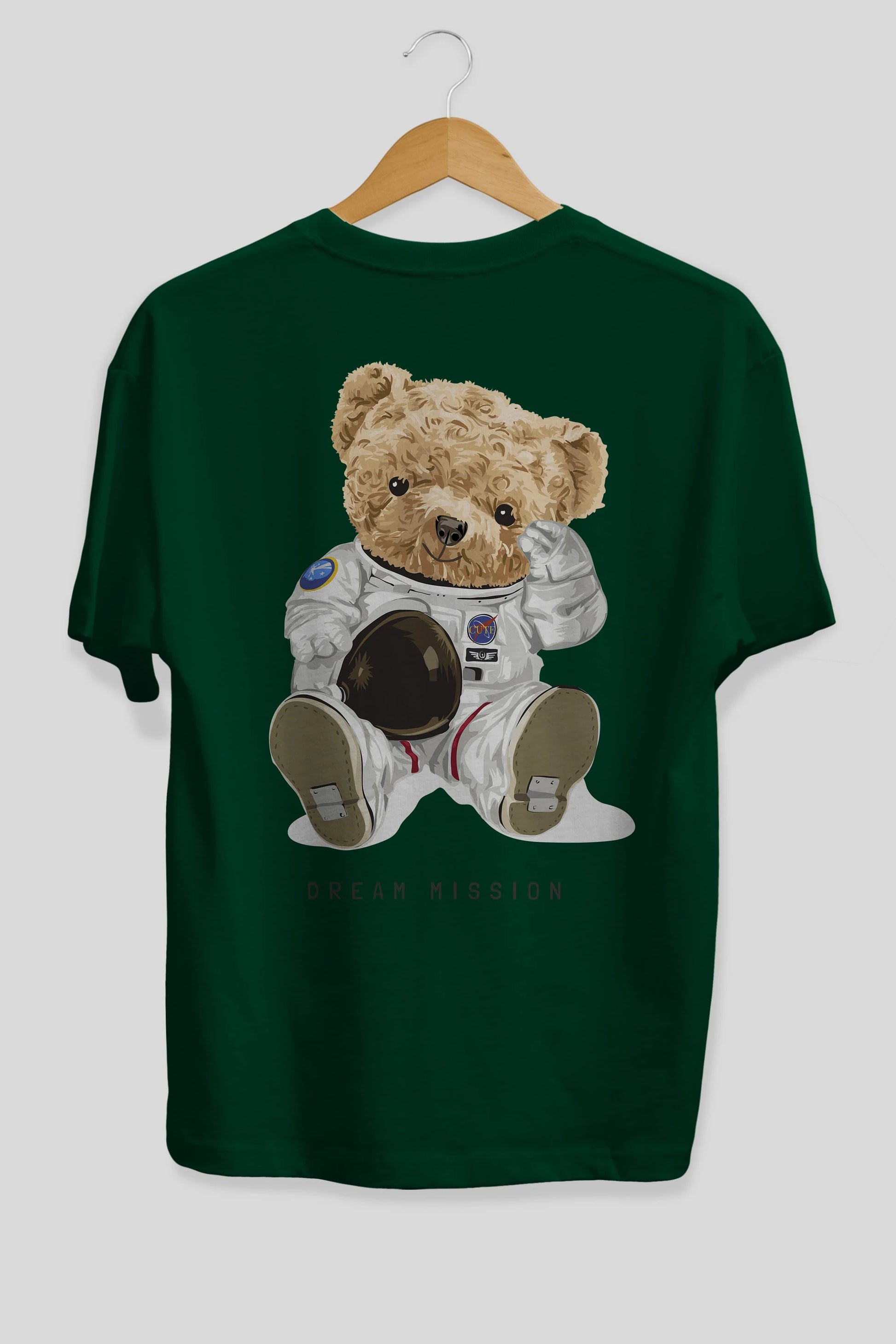 Teddy Bear Asrtonot Arka Baskılı Oversize t-shirt Erkek Kadın Unisex %100 Pamuk
