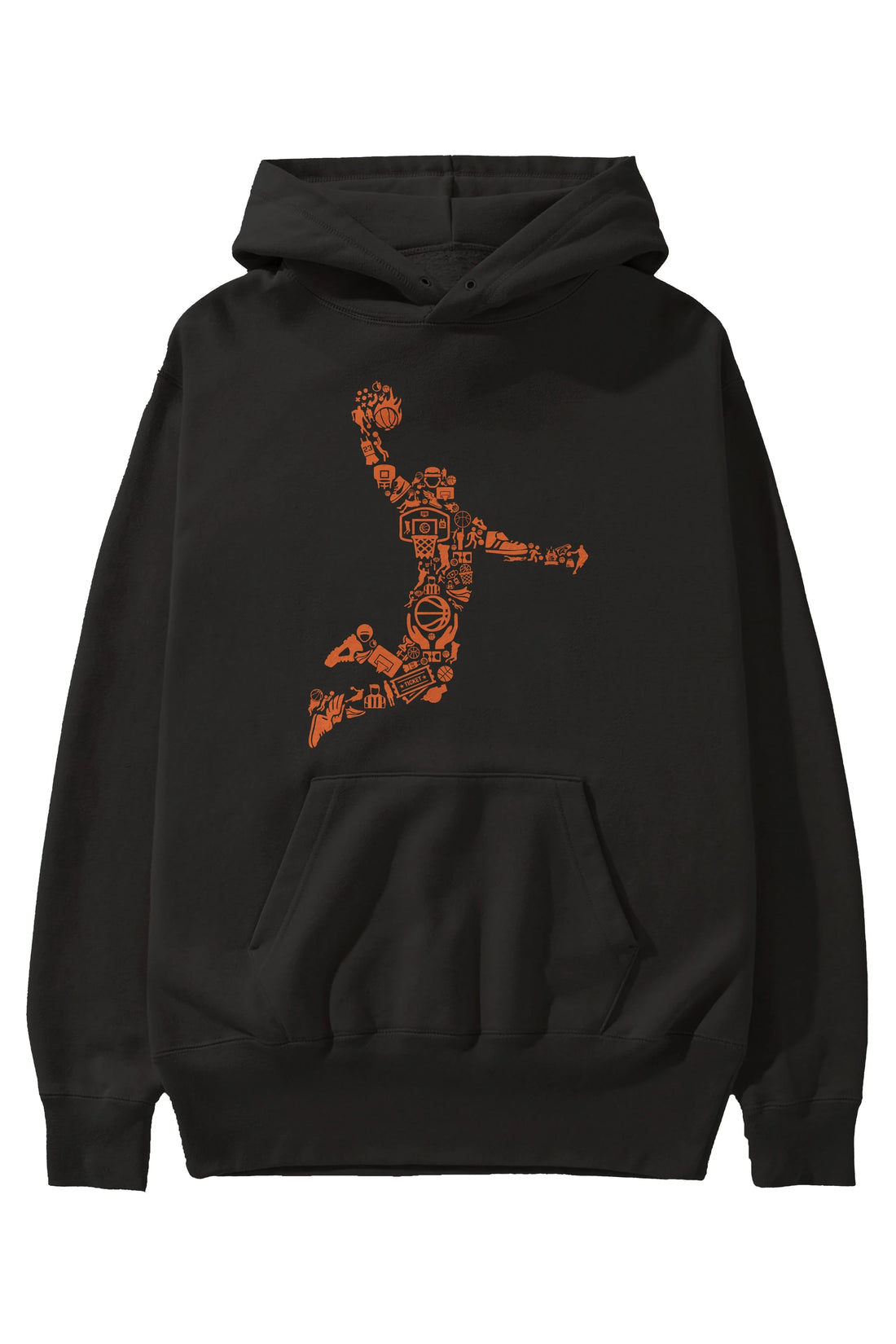 Basketball Player Ön Baskılı Hoodie Oversize Kapüşonlu Sweatshirt Erkek Kadın Unisex