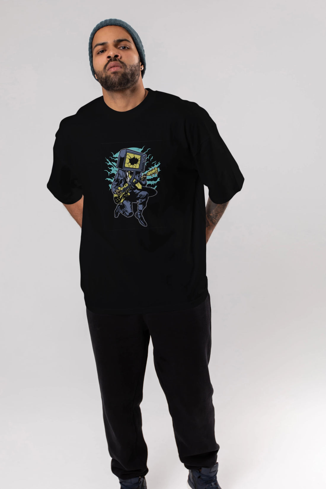 Death Rock Ön Baskılı Oversize t-shirt Erkek Kadın Unisex %100 Pamuk tişort