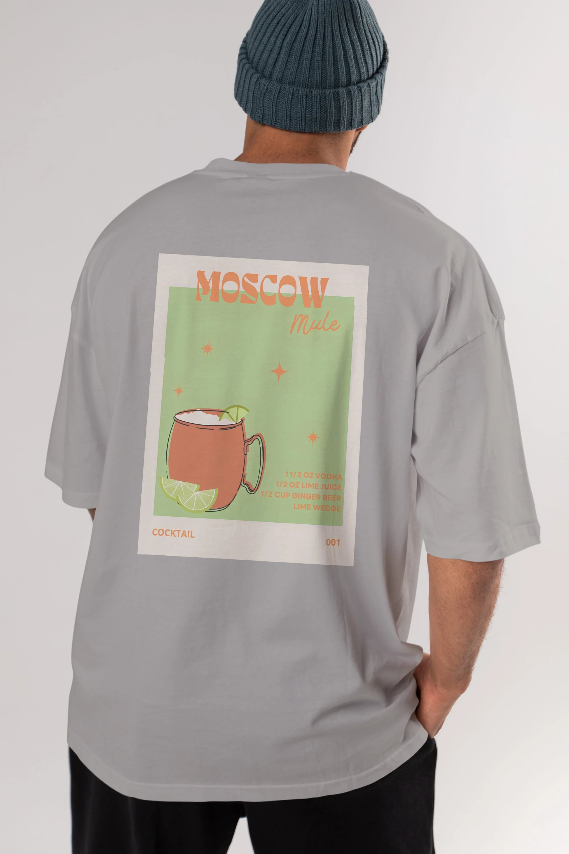 Moscow Mule 2 Arka Baskılı Oversize t-shirt Erkek Kadın Unisex %100 Pamuk Bisiklet Yaka tişort