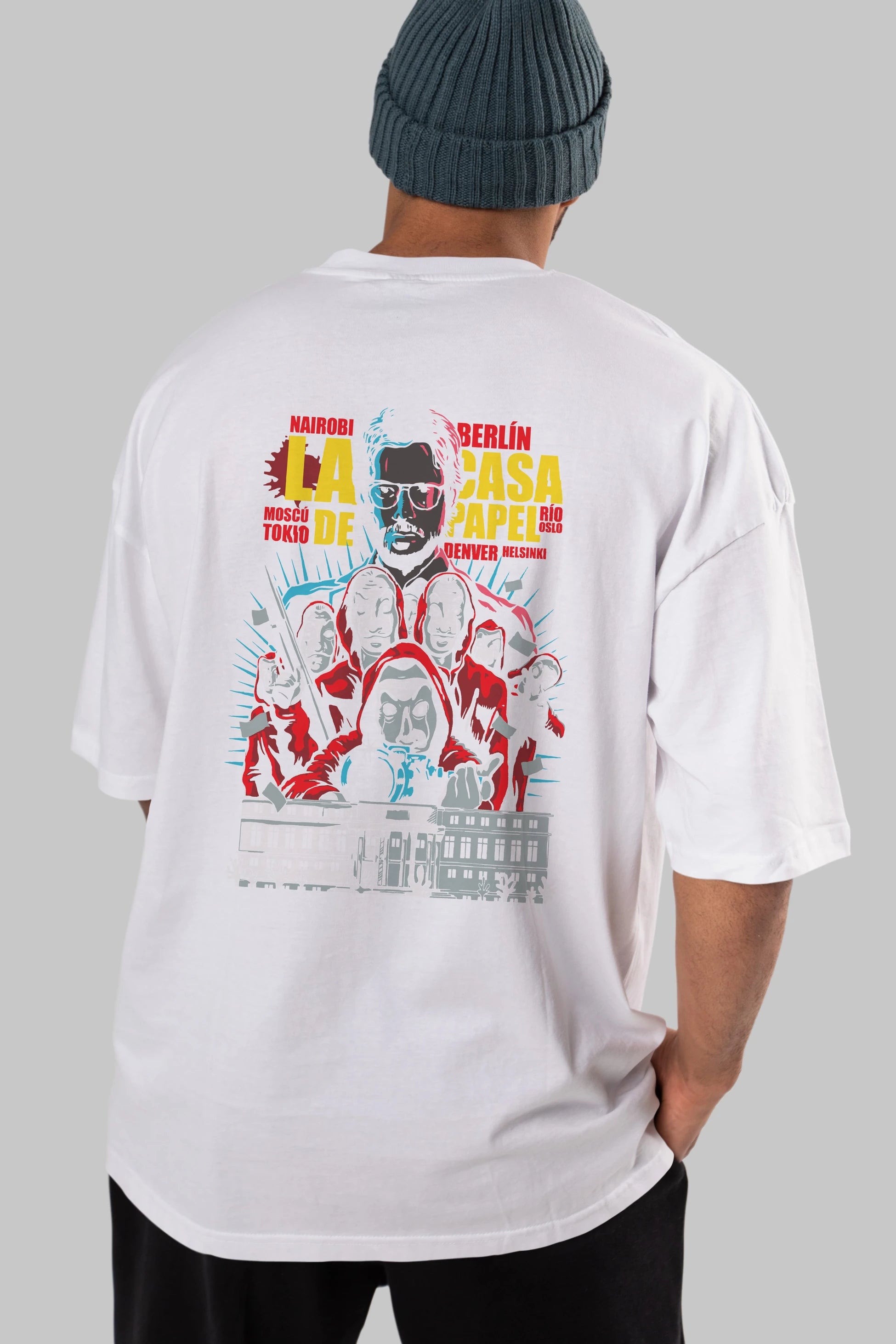 La Casa De Papel (6) Arka Baskılı Oversize t-shirt Erkek Kadın Unisex %100 Pamuk Bisiklet Yaka tişort