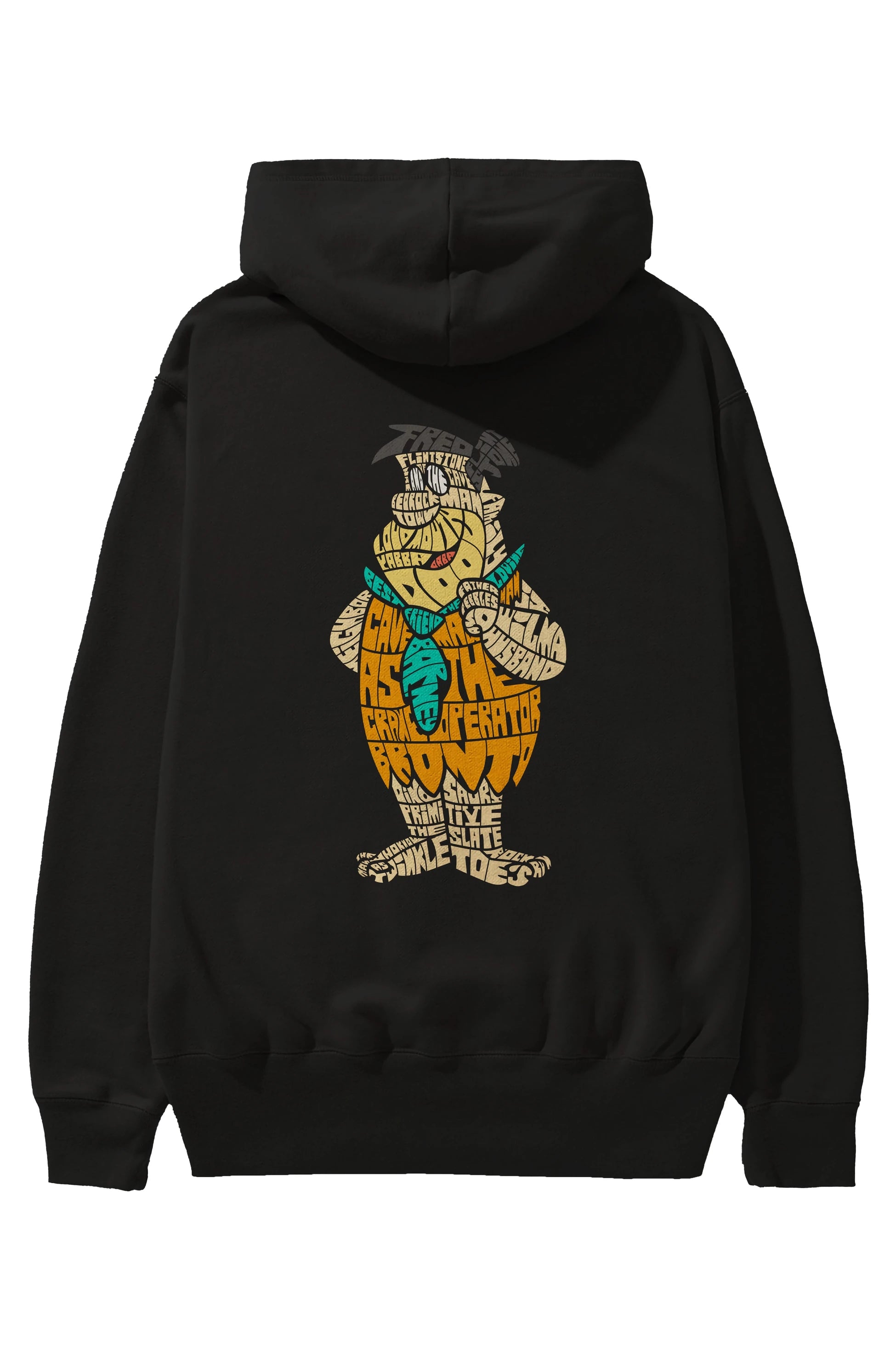 Fred Flintstone Arka Baskılı Hoodie Oversize Kapüşonlu Sweatshirt Erkek Kadın Unisex
