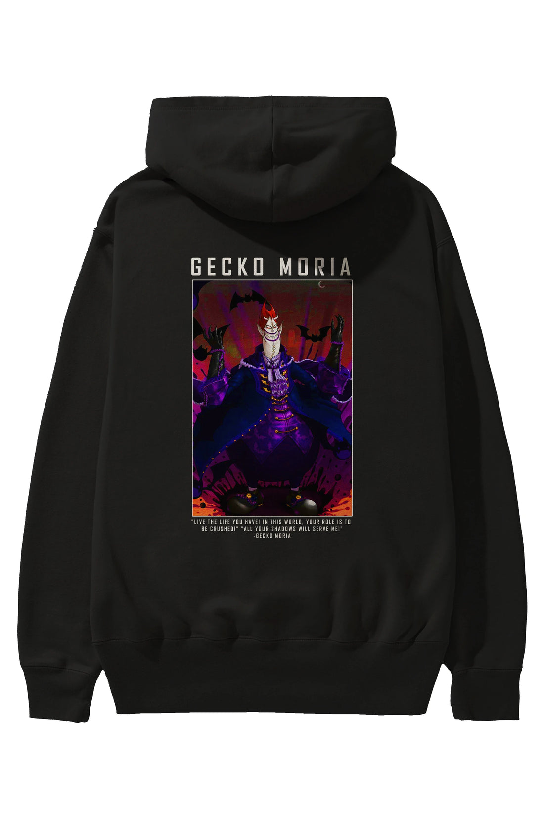 Gecko Moria Anime Arka Baskılı Hoodie Oversize Kapüşonlu Sweatshirt Erkek Kadın Unisex