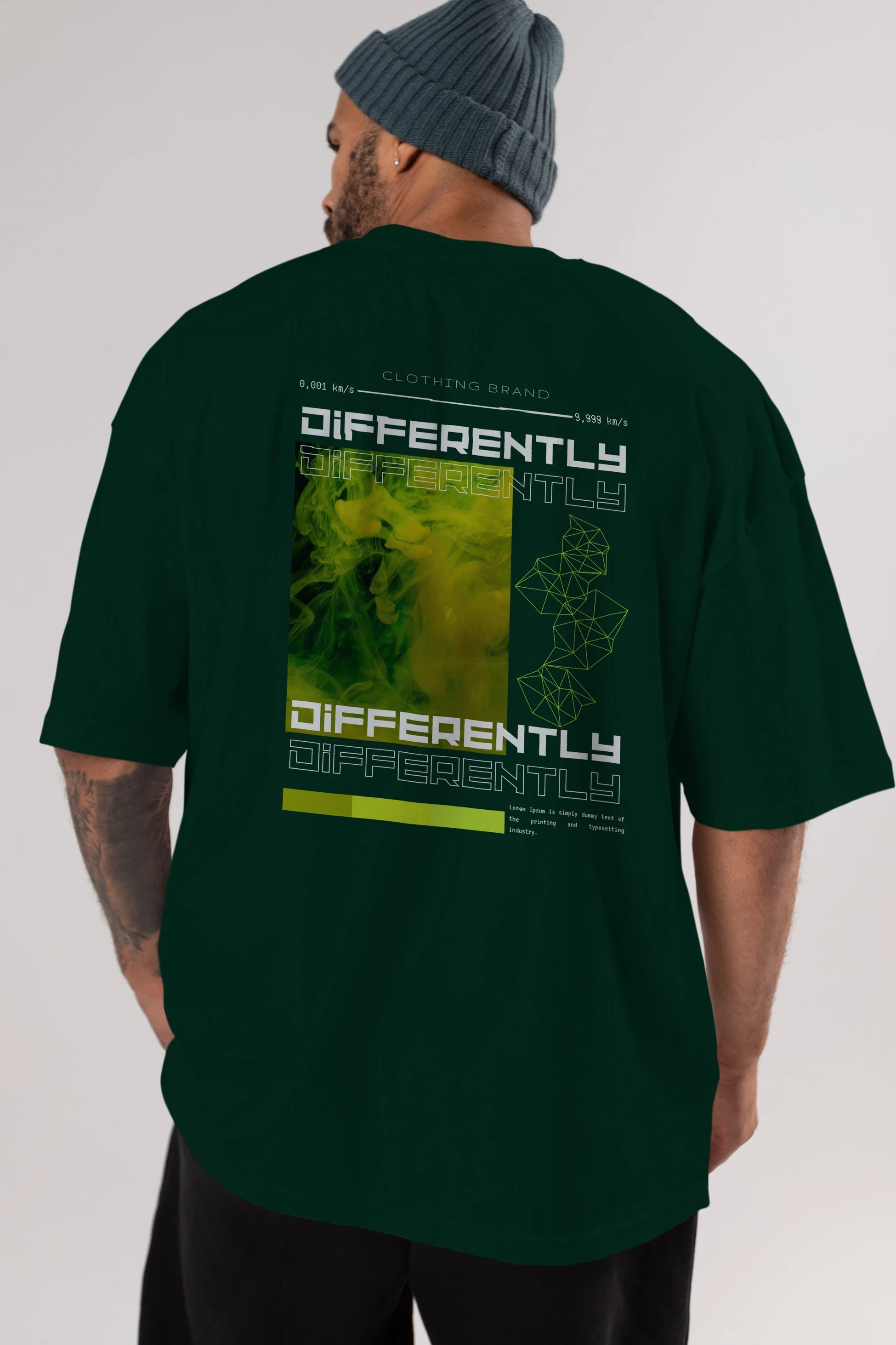 Differently Yazılı Arka Baskılı Oversize t-shirt Erkek Kadın Unisex