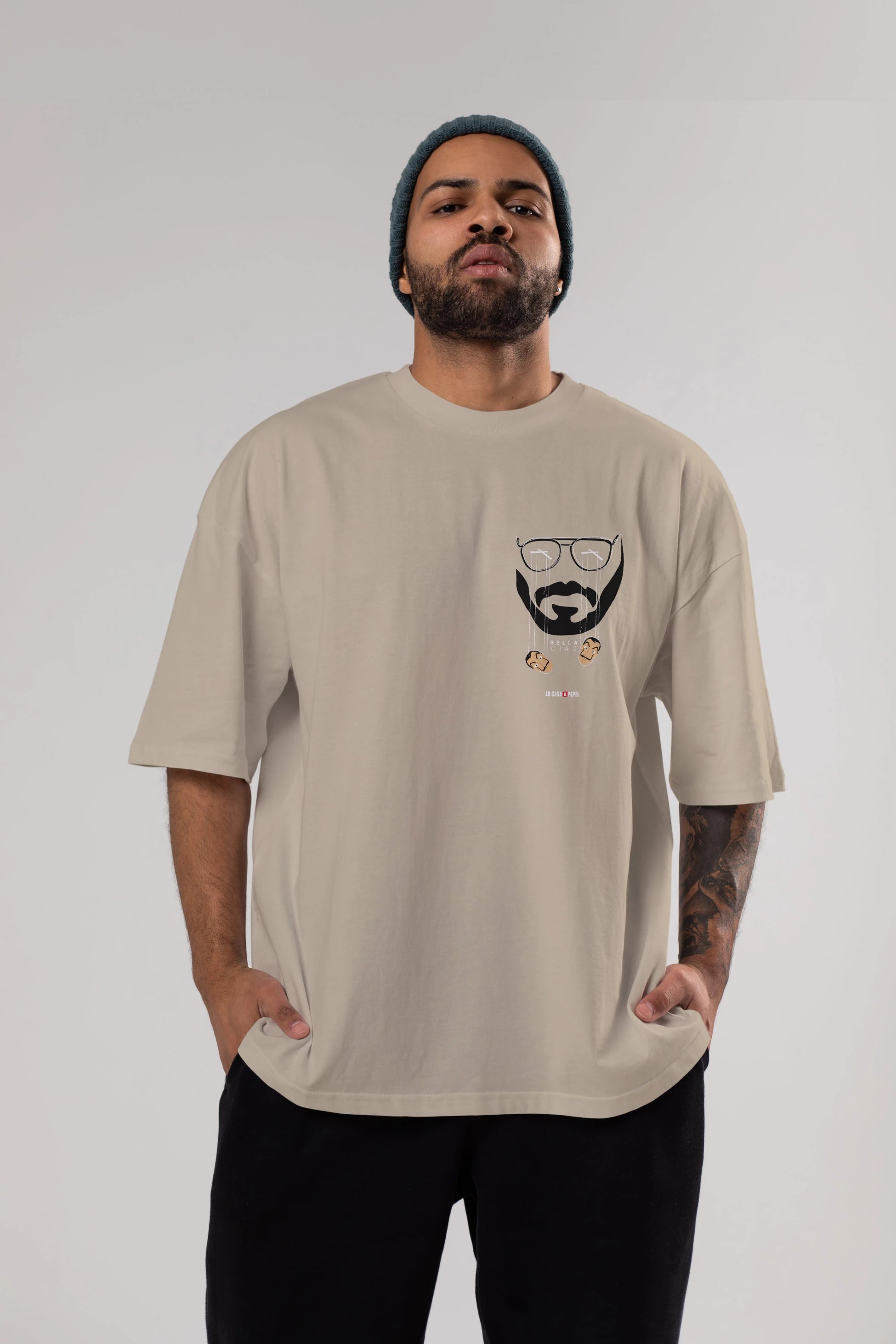 La Casa De Papel (11) Ön Sol Baskılı Oversize t-shirt Erkek Kadın Unisex %100 Pamuk Bisiklet Yaka tişort