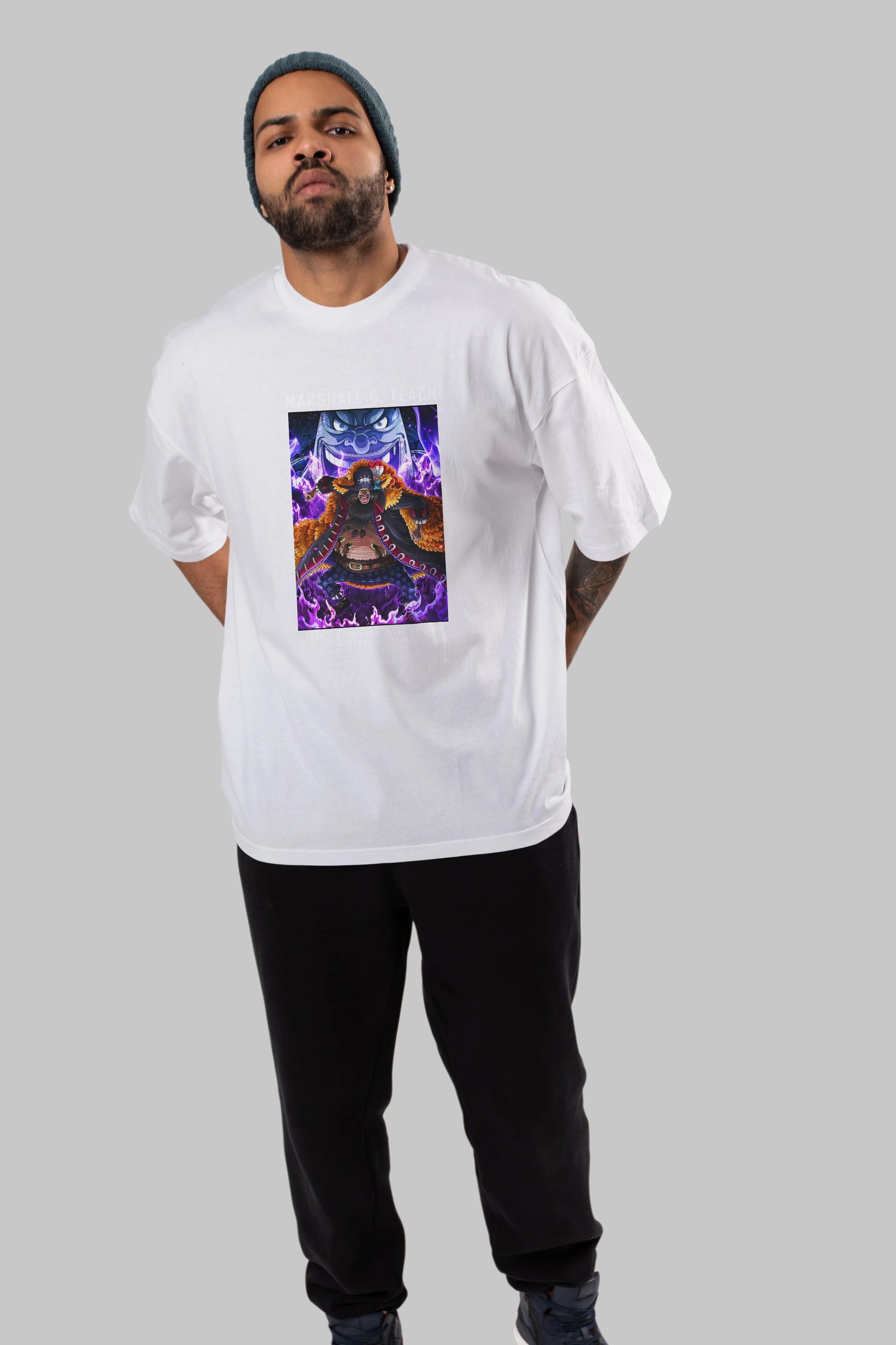 Blackbeard Anime Ön Baskılı Oversize t-shirt Erkek Kadın Unisex