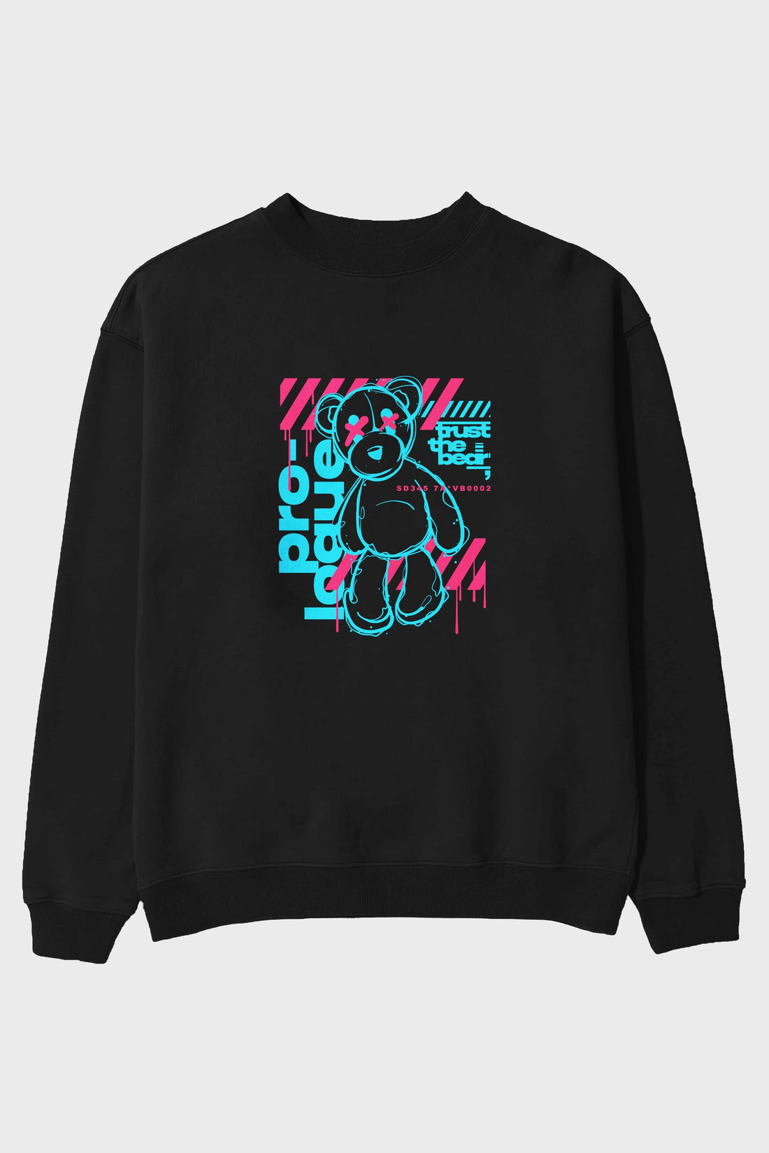 Trust The Bear Ön Baskılı Oversize Sweatshirt Erkek Kadın Unisex