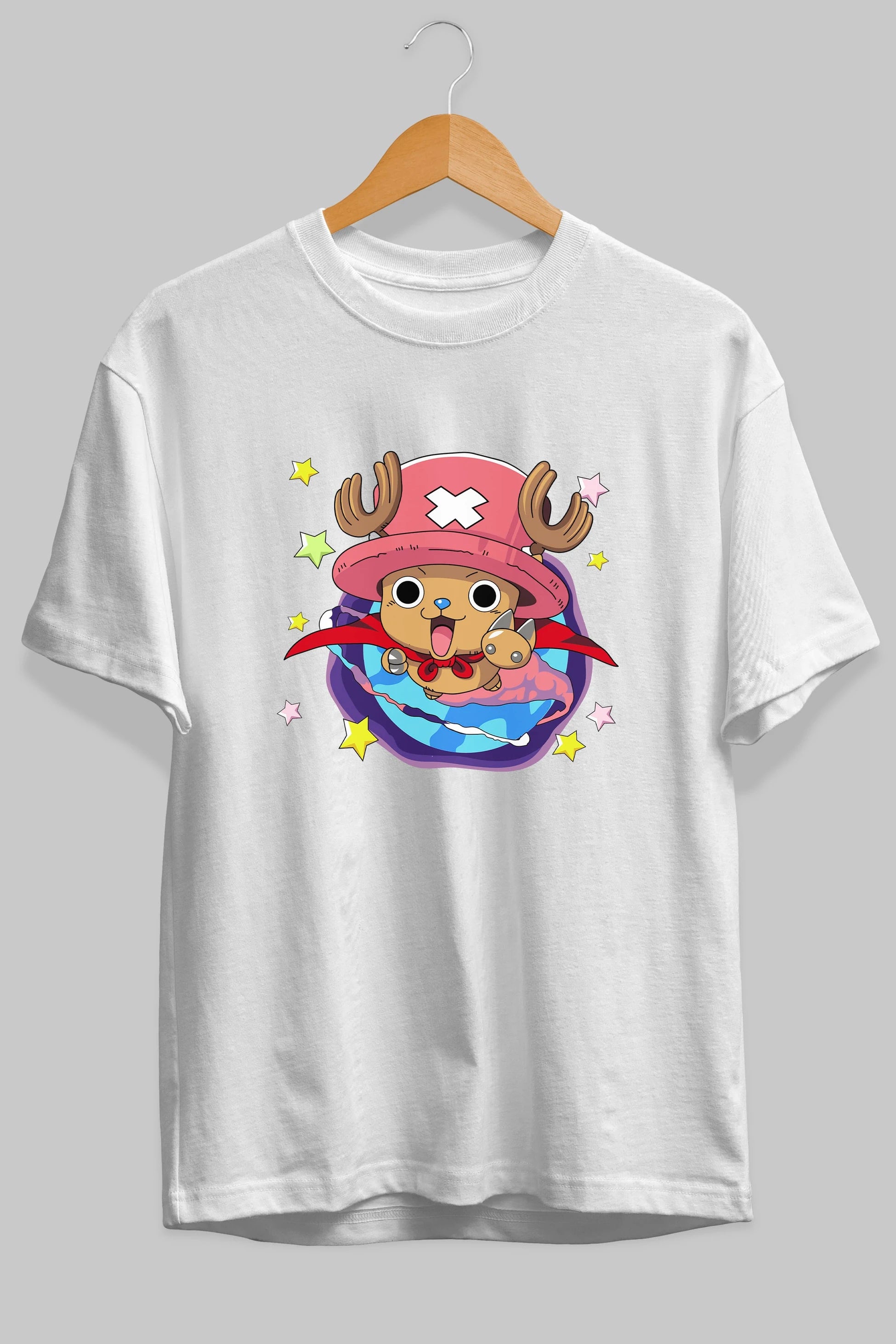 Tony Tony Chopper Anime Ön Baskılı Oversize t-shirt Erkek Kadın Unisex
