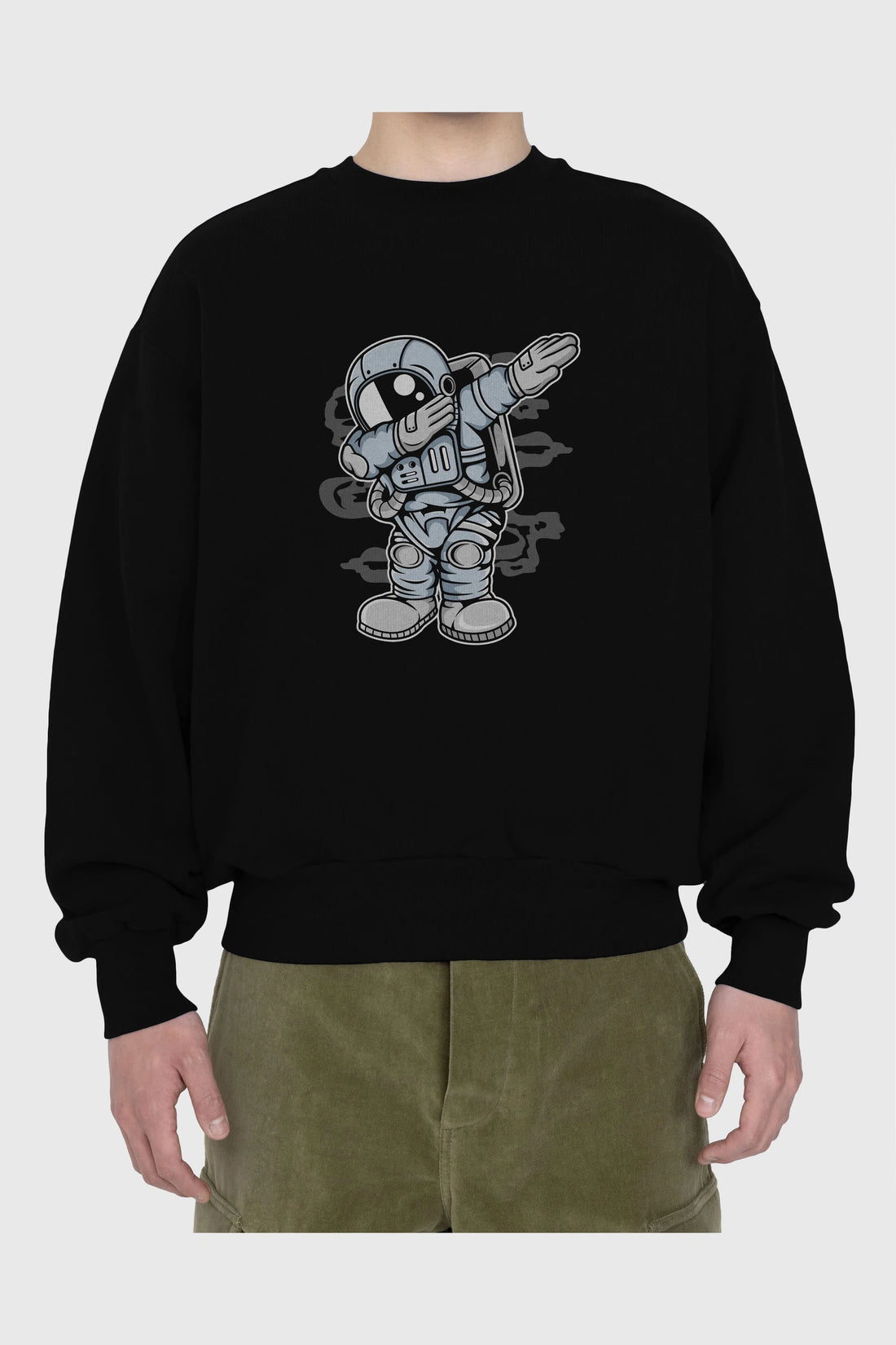 Astronaut Dab Ön Baskılı Oversize Sweatshirt Erkek Kadın Unisex