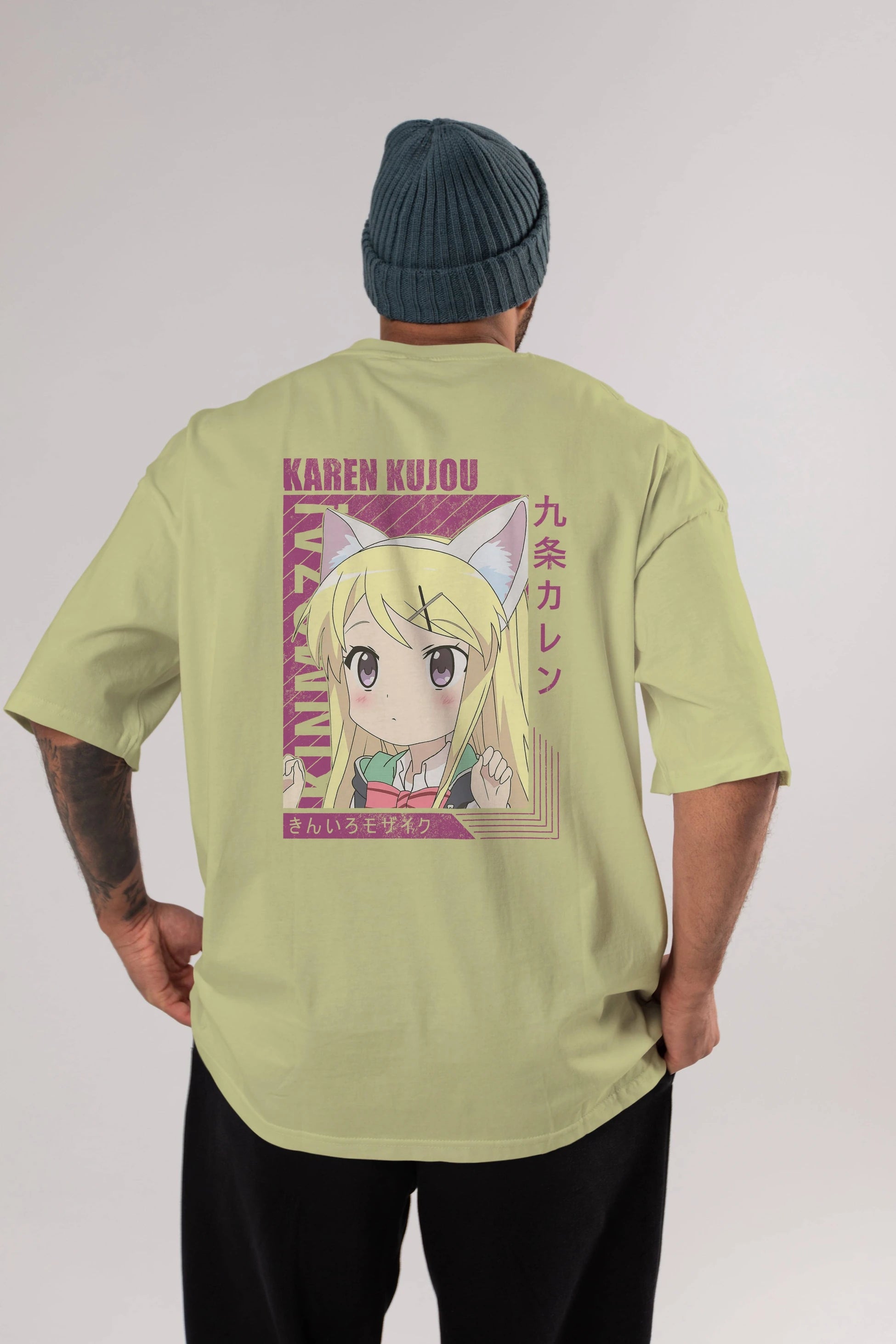 Karen Kujou 4 Anime Arka Baskılı Oversize t-shirt Erkek Kadın Unisex