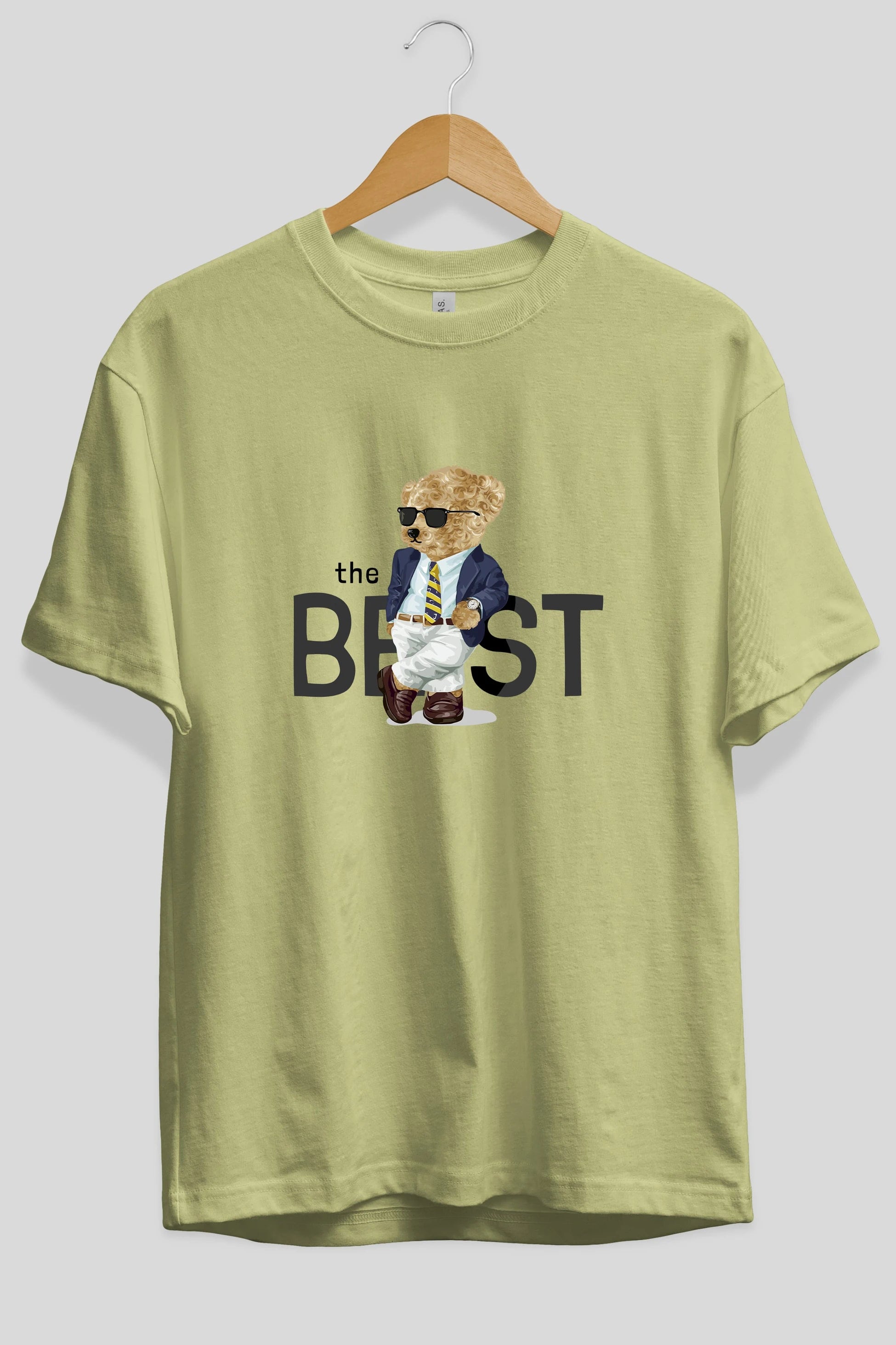 Teddy Bear The Best Ön Baskılı Oversize t-shirt Erkek Kadın Unisex %100 Pamuk