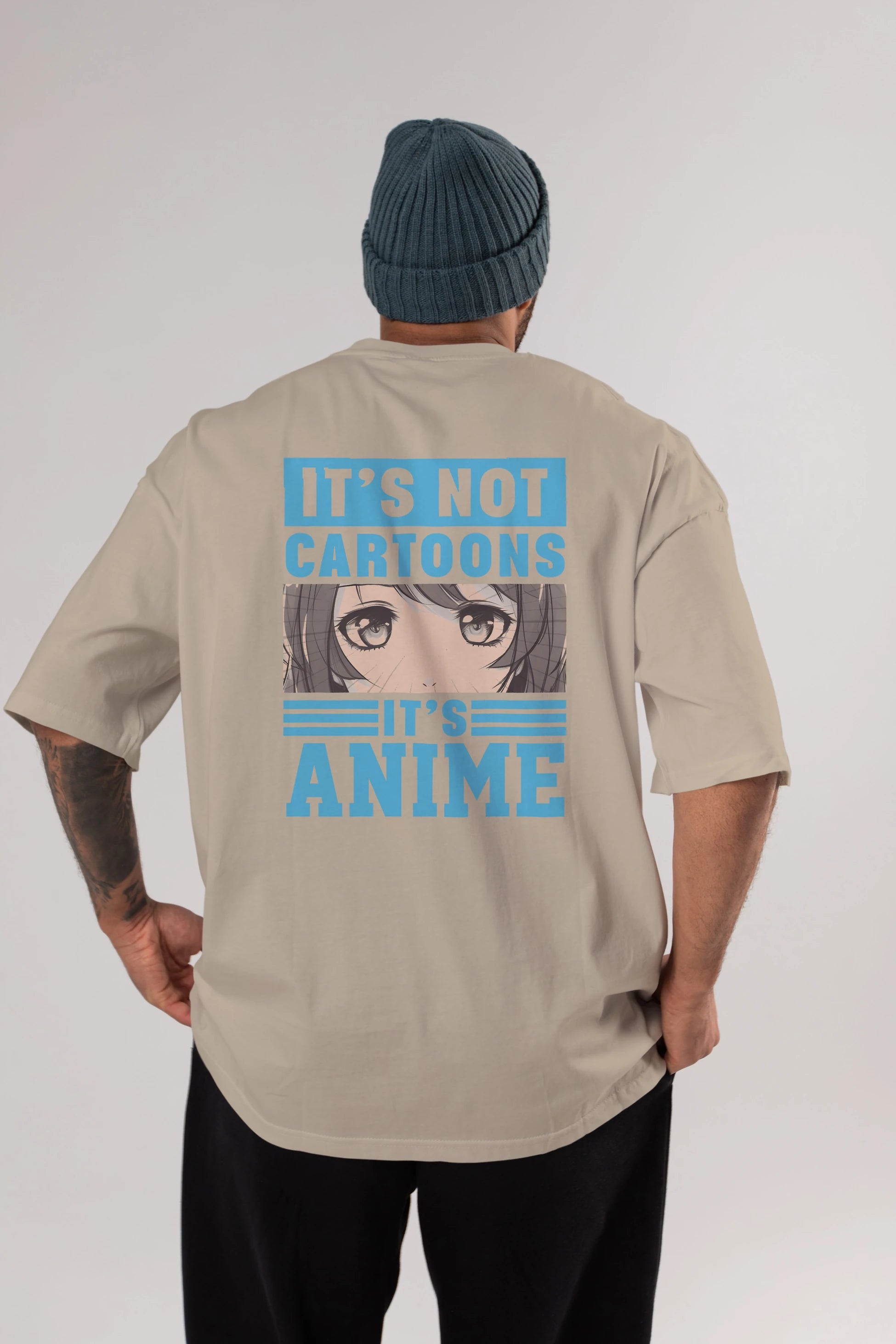 Its Anime Anime Arka Baskılı Oversize t-shirt Erkek Kadın Unisex %100 pamuk tişort