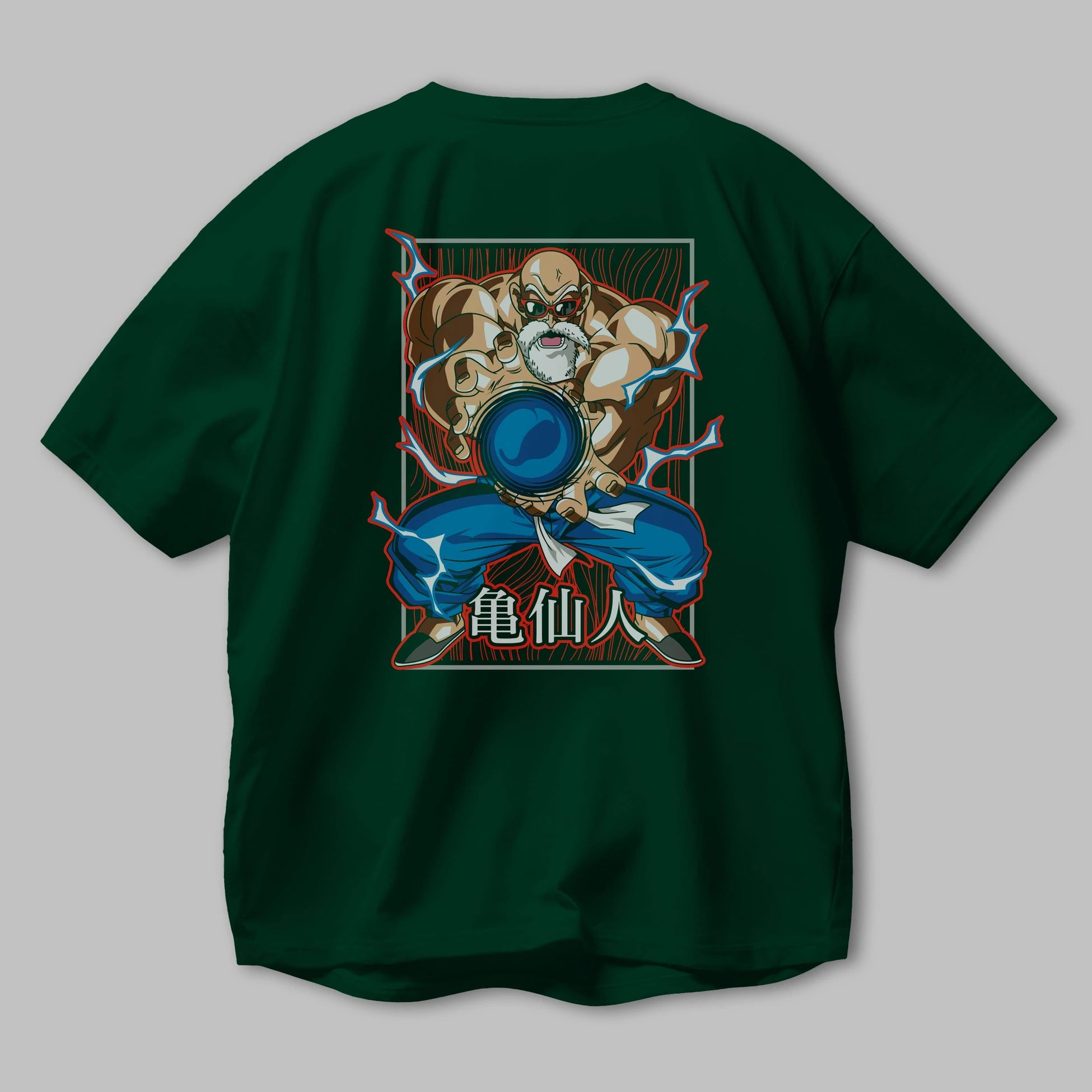 DragonBall MaestroRoshi Anime Arka Baskılı Oversize t-shirt Erkek Kadın Unisex