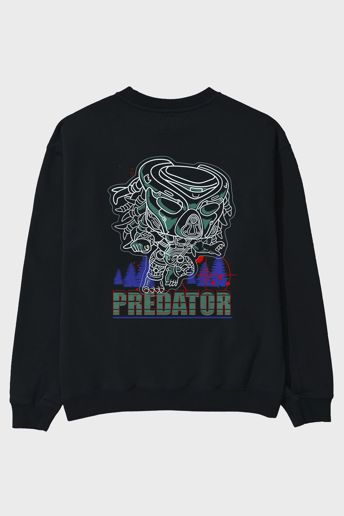 Predator Arka Baskılı Oversize Sweatshirt Erkek Kadın Unisex