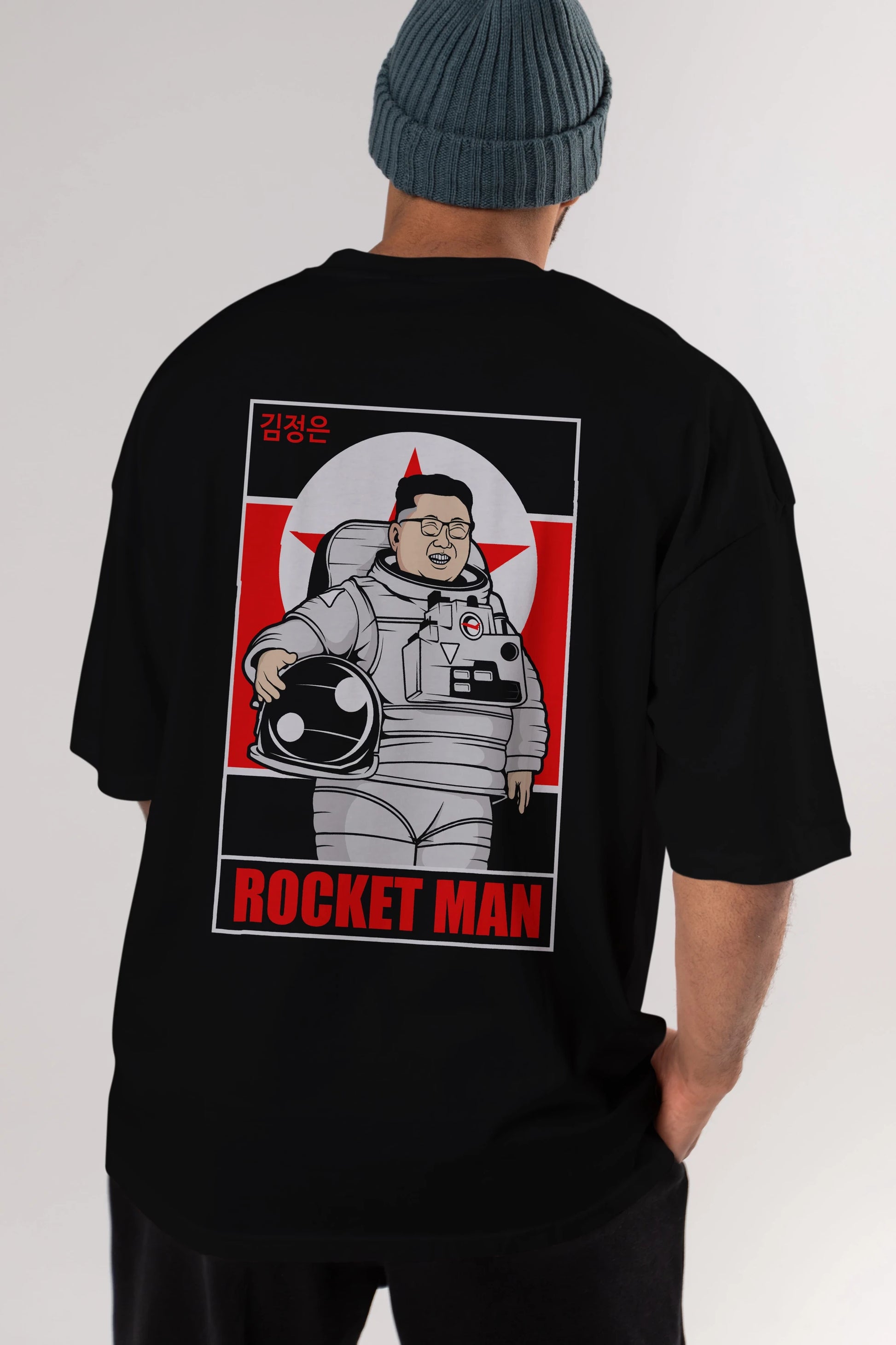 Astronot Kim Arka Baskılı Oversize t-shirt Erkek Kadın Unisex %100 Pamuk tişort
