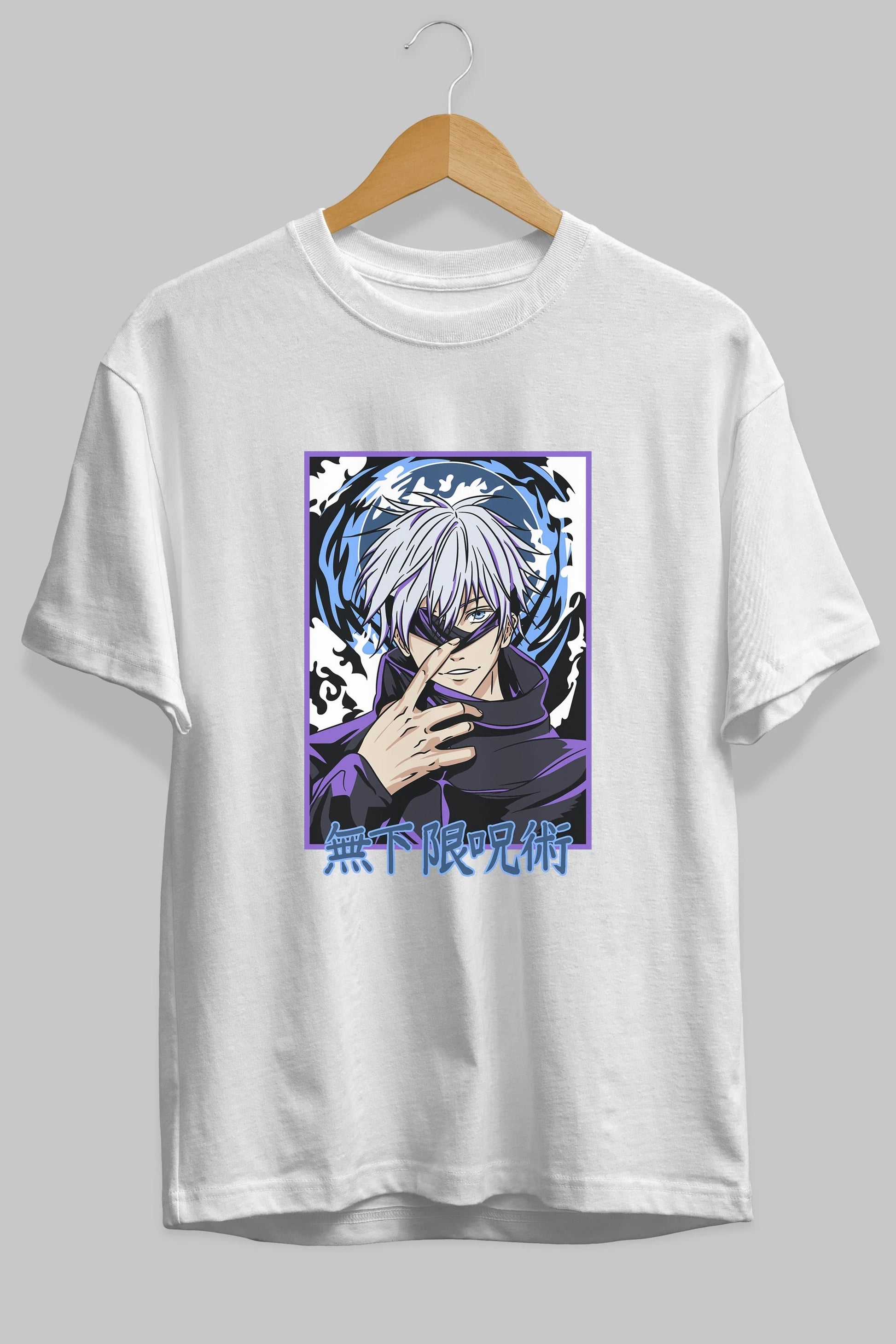 SATORU GOJO 3 Anime Ön Baskılı Oversize t-shirt %100 pamuk Erkek Kadın Unisex