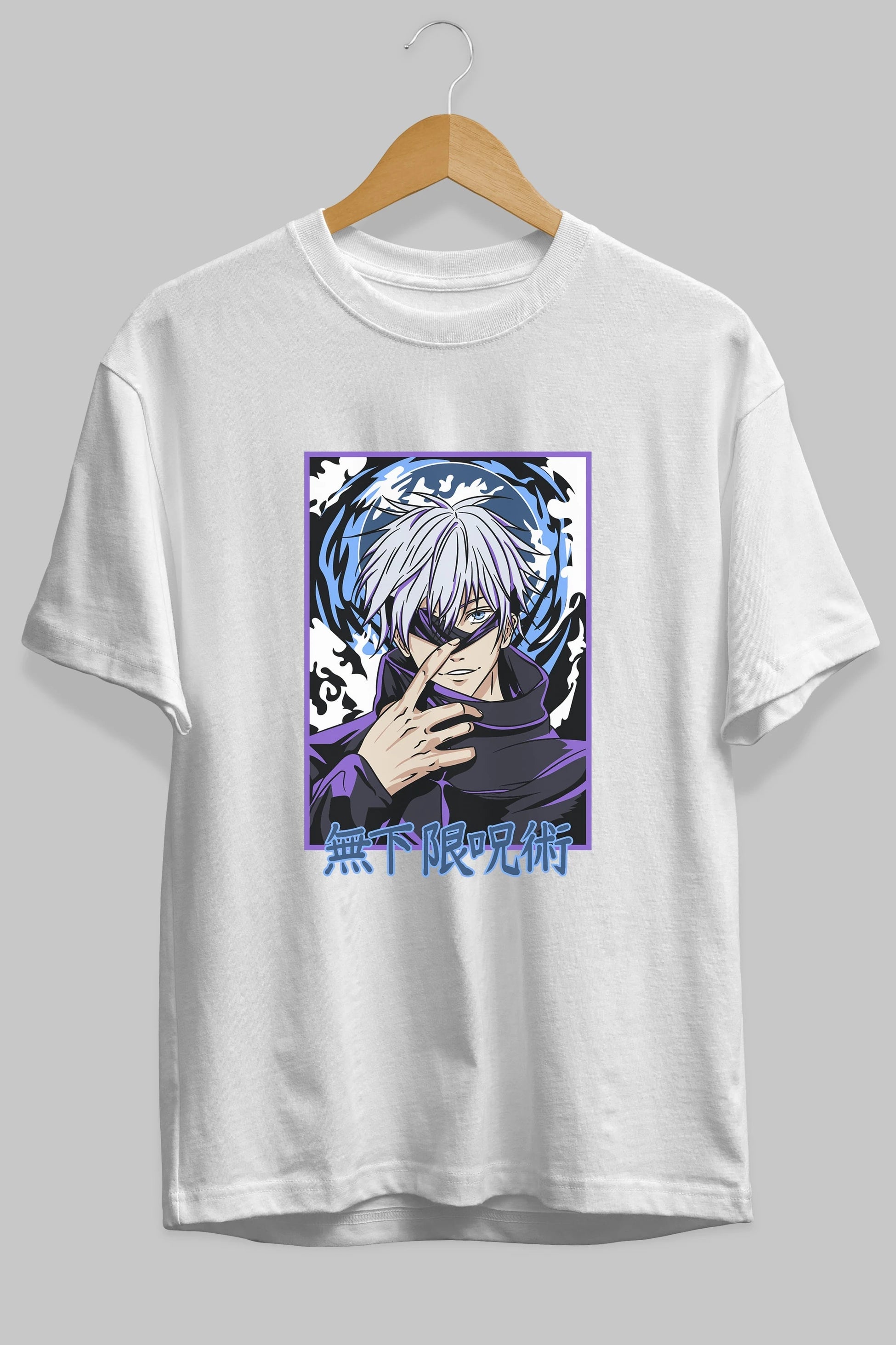 SATORU GOJO 3 Anime Ön Baskılı Oversize t-shirt %100 pamuk Erkek Kadın Unisex