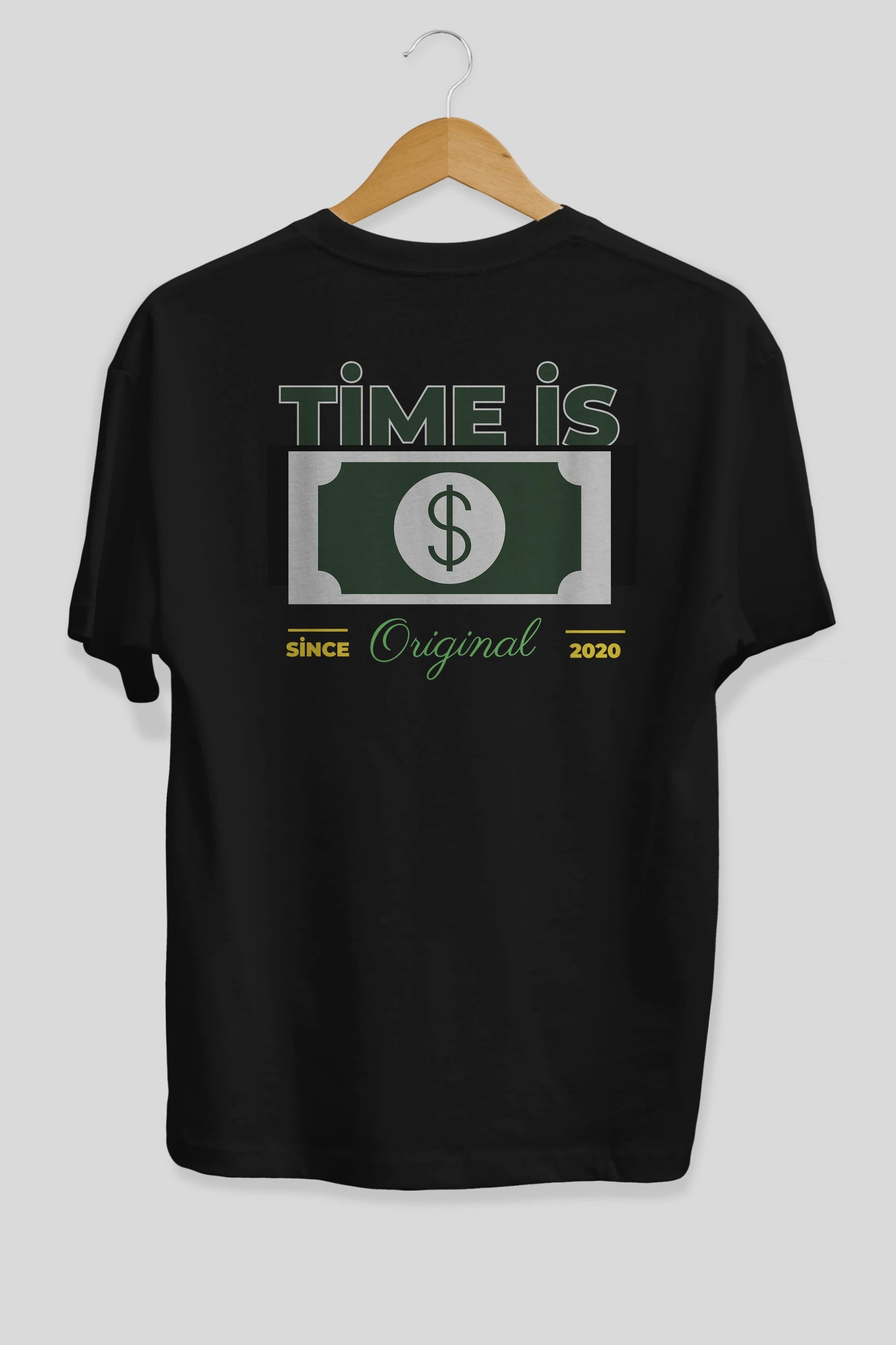 Time is Original Arka Baskılı Oversize t-shirt Erkek Kadın Unisex