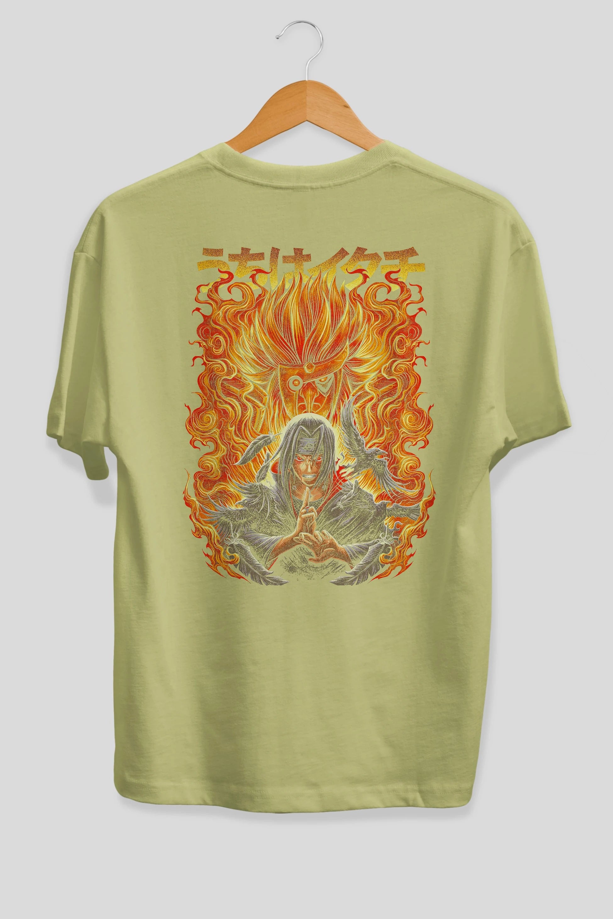 NARUTO ITACHI UCHIHA Anime Arka Baskılı Oversize t-shirt Erkek Kadın Unisex