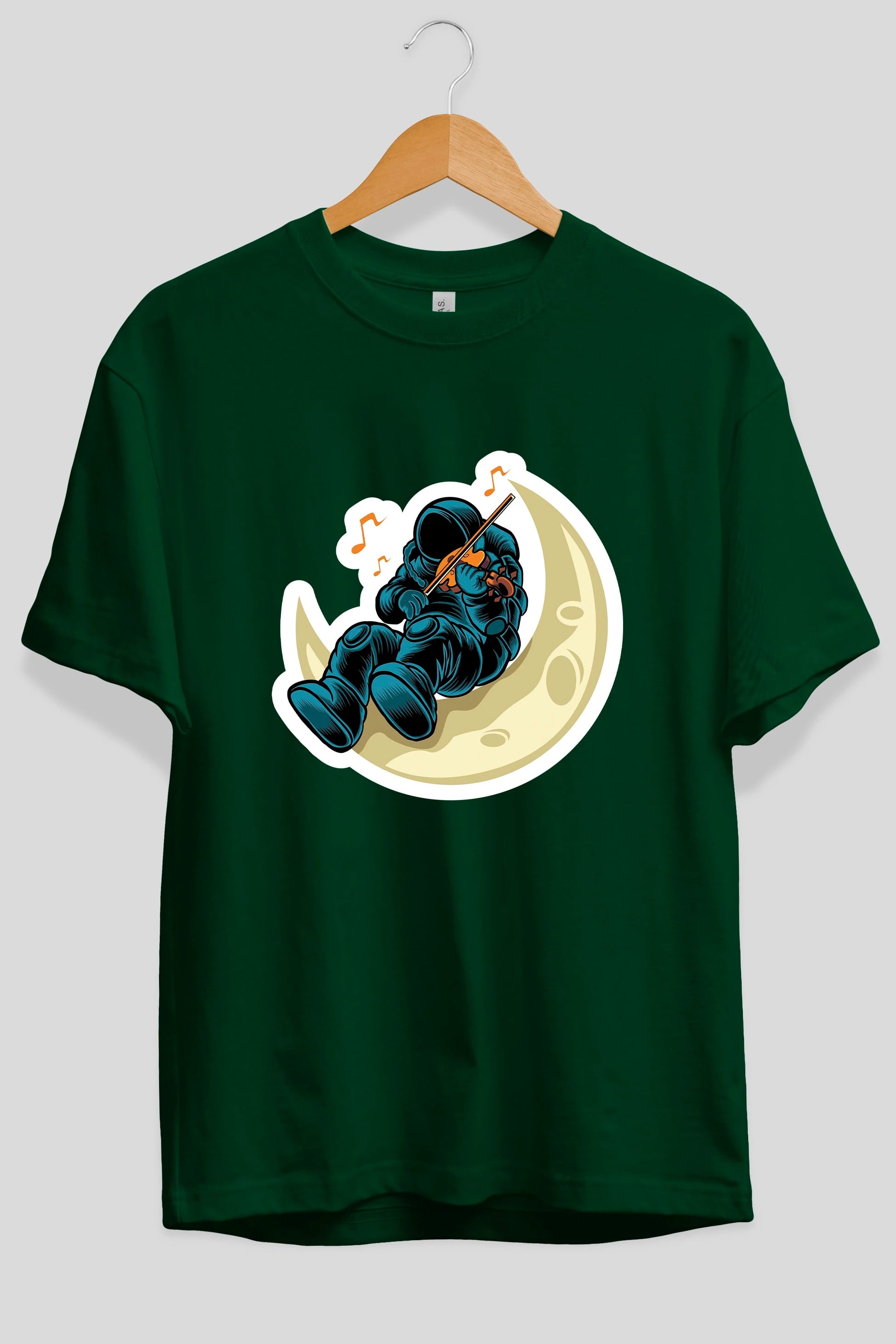 Playing Vionist in Space Sticker Ön Baskılı Oversize t-shirt Erkek Kadın Unisex