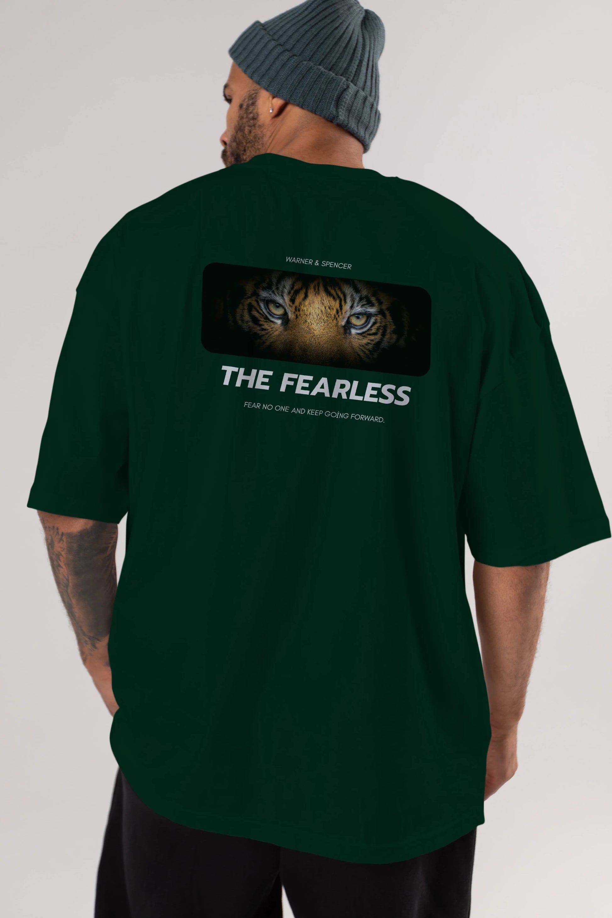 The Fearless Yazılı Arka Baskılı Oversize t-shirt Erkek Kadın Unisex