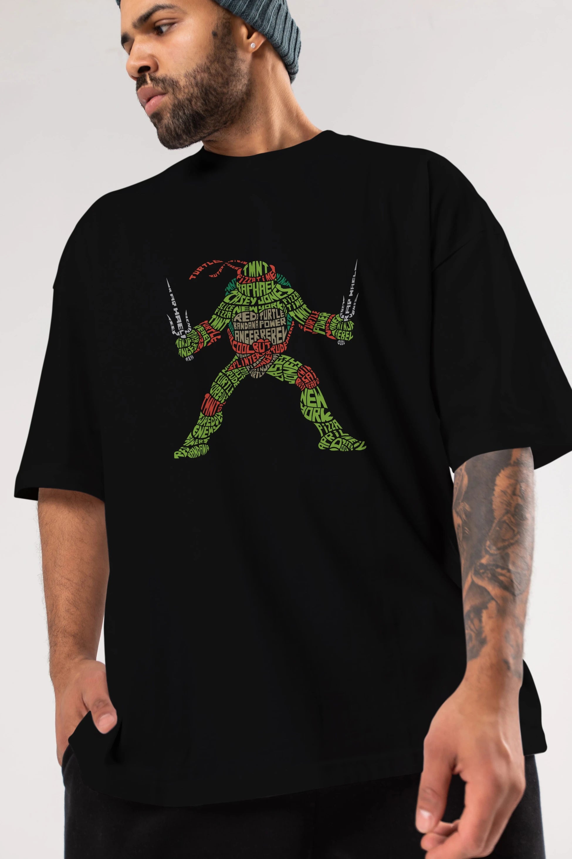 Ninja Turtle Ön Baskılı Oversize t-shirt %100 pamuk Erkek Kadın Unisex