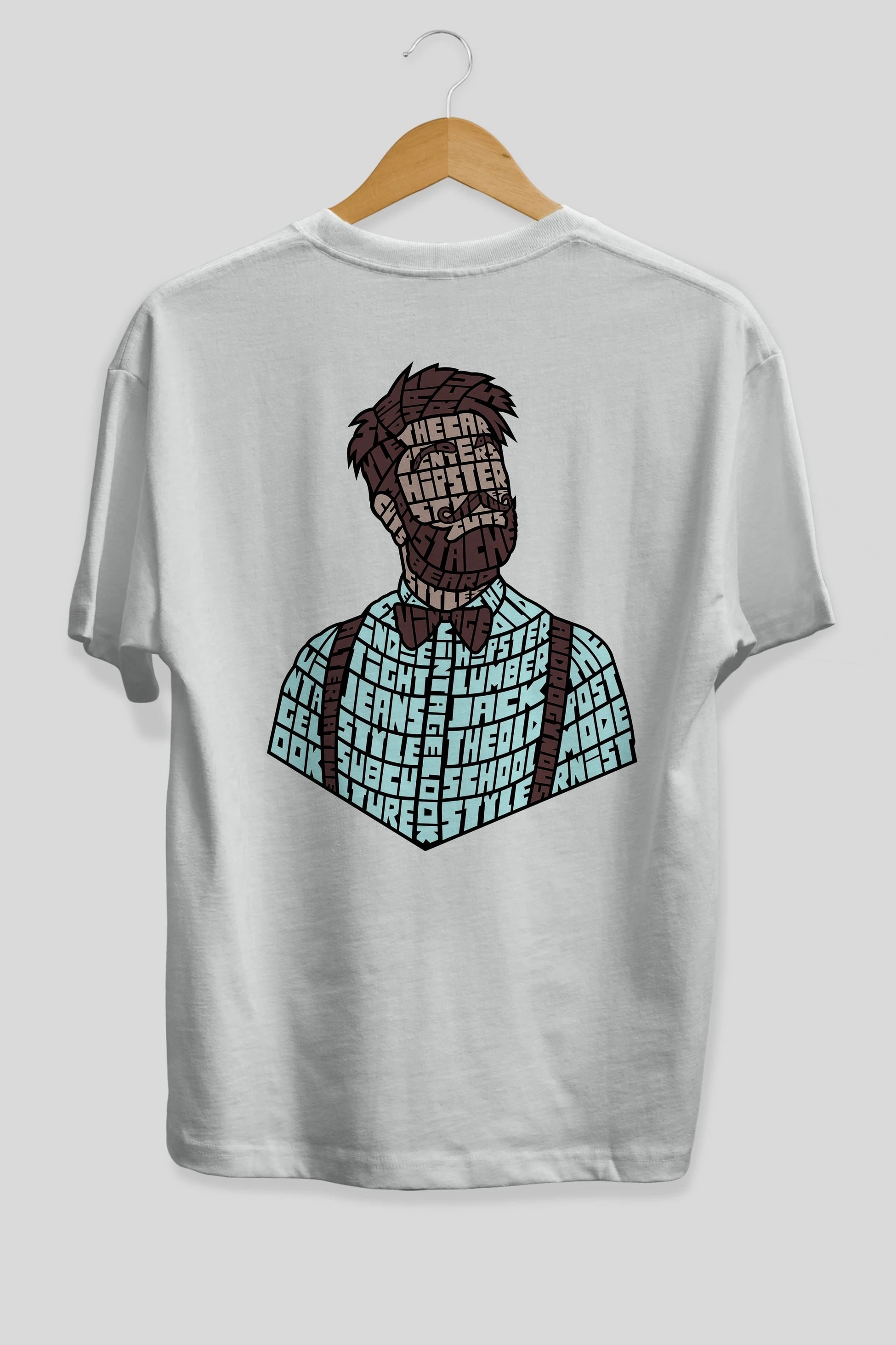 Hipster (2) Arka Baskılı Oversize t-shirt %100 pamuk Erkek Kadın Unisex