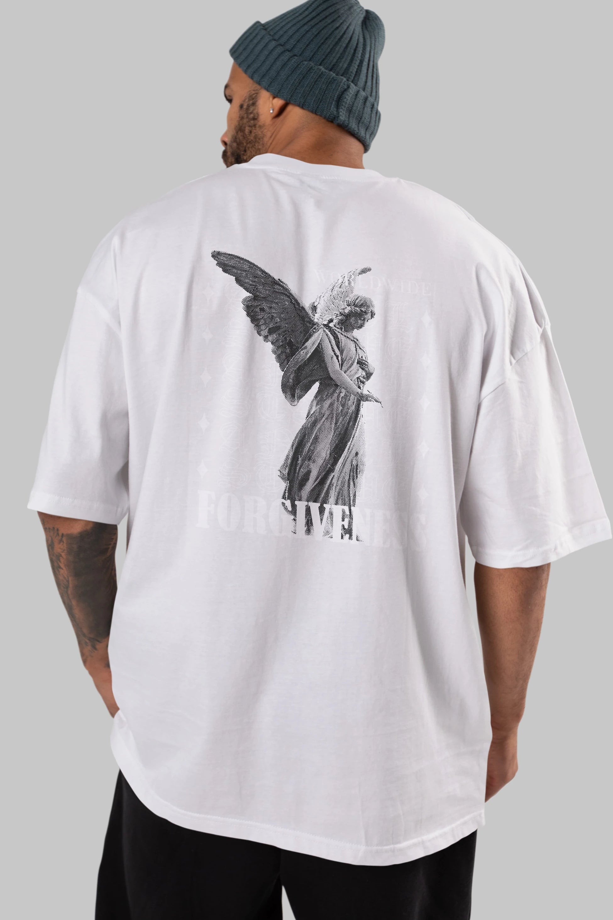 Angel Forgiveness Arka Baskılı Oversize t-shirt Erkek Kadın Unisex