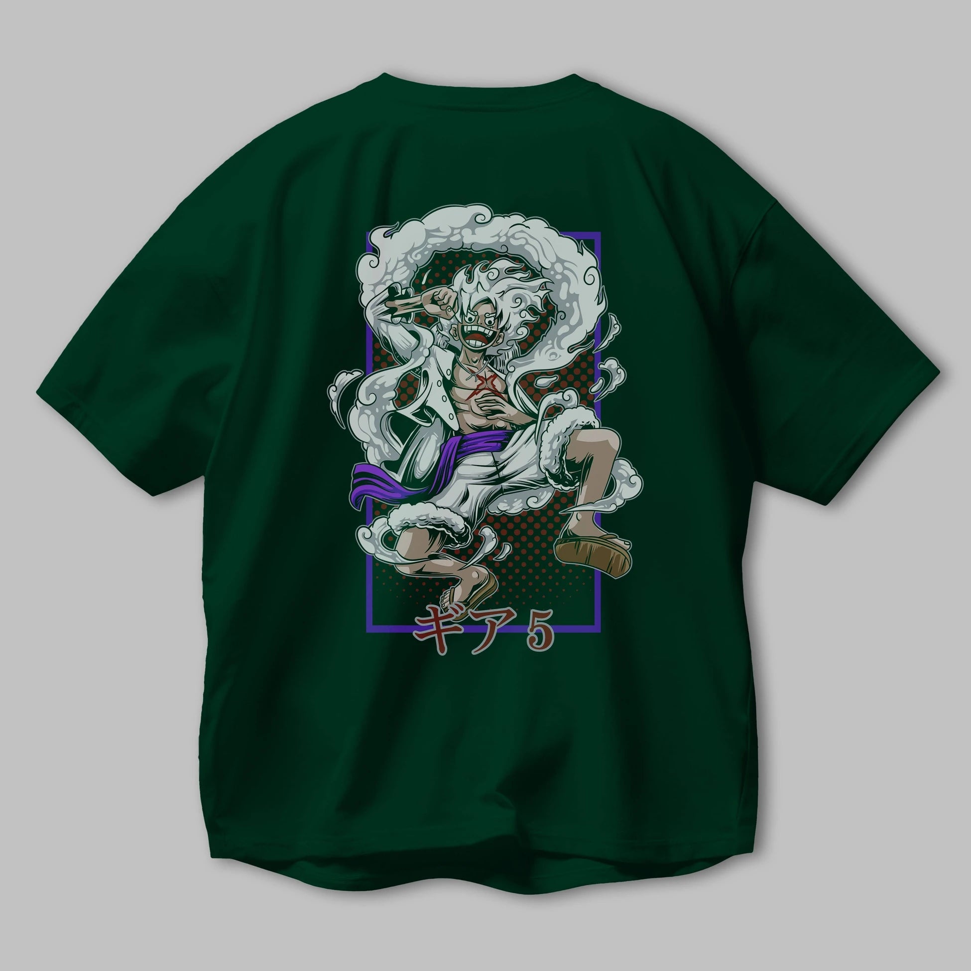 MONKEY D. LUFFY GEAR5 Anime Arka Baskılı Oversize t-shirt Erkek Kadın Unisex