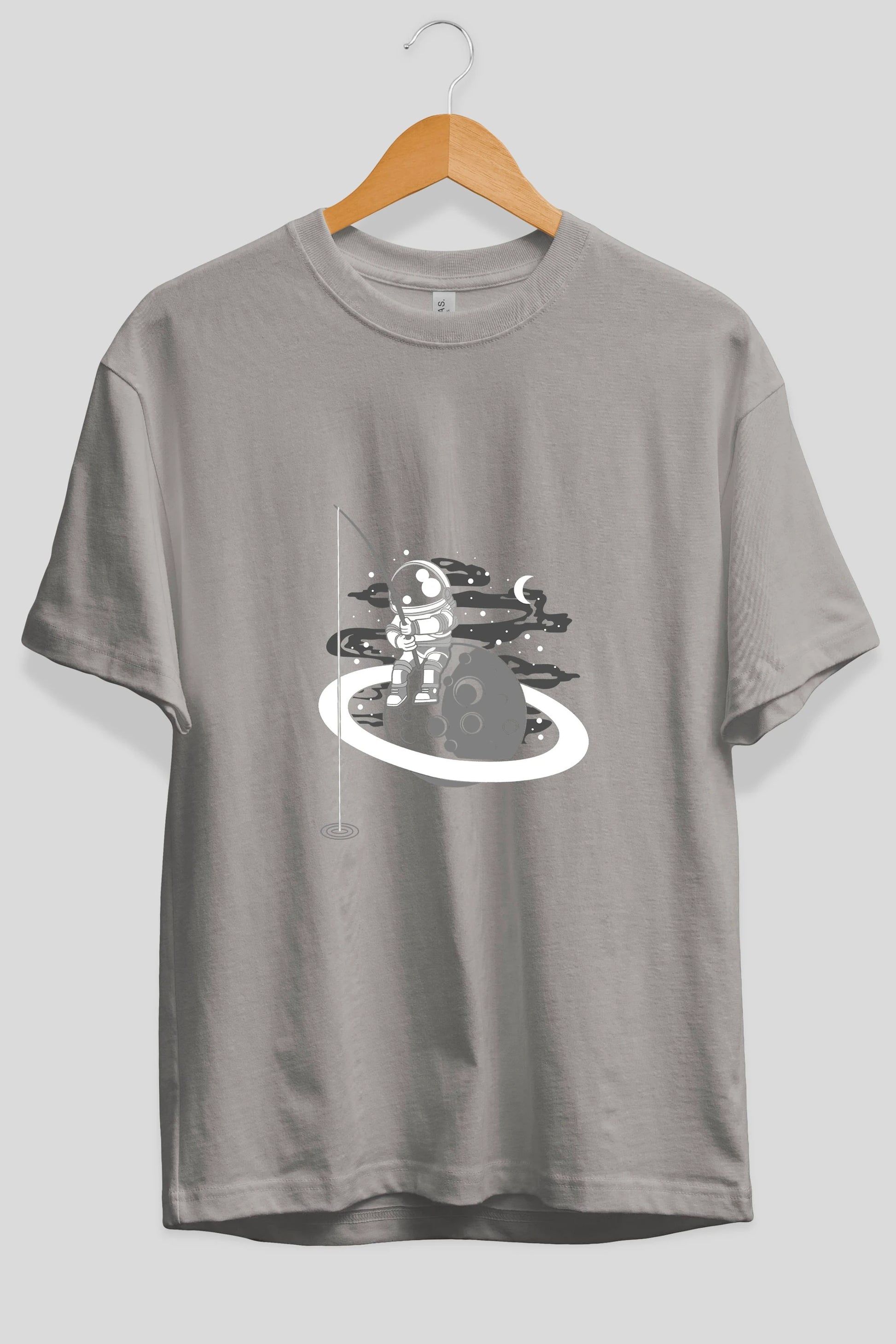 Astronaut  Fishing Ön Baskılı Oversize t-shirt Erkek Kadın Unisex