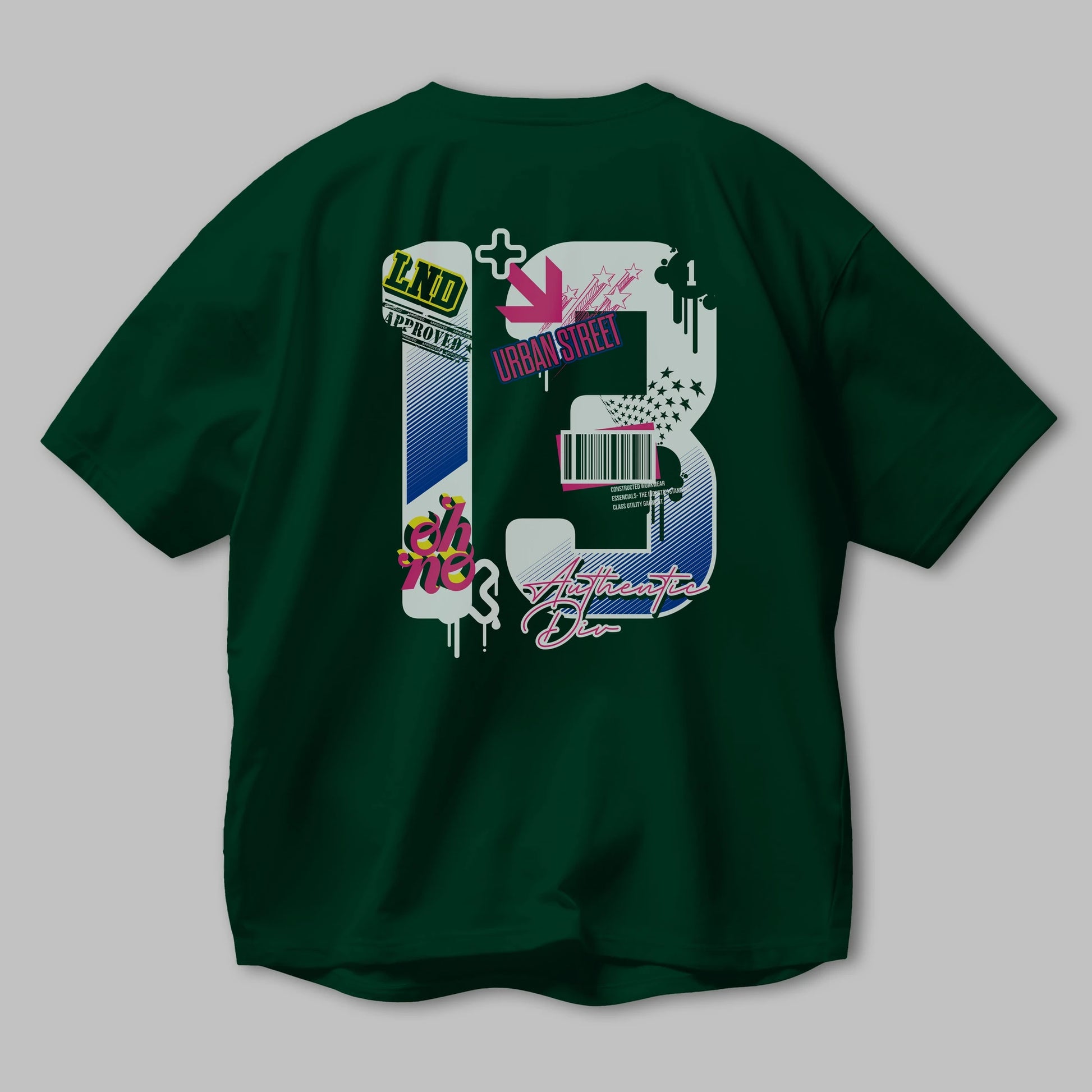 Urban Street 13 Arka Baskılı Oversize t-shirt Erkek Kadın Unisex