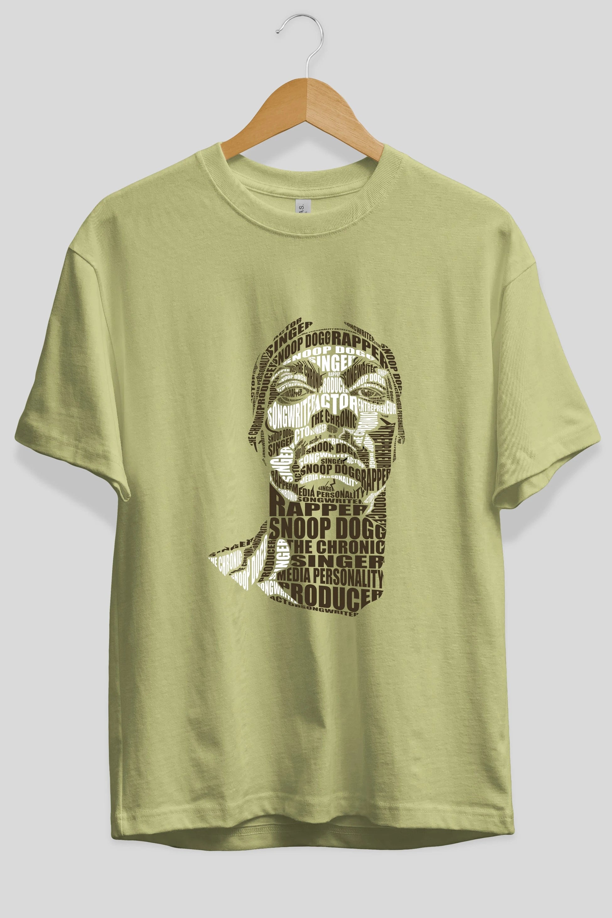 Snoop Dogg Calligram Ön Baskılı Oversize t-shirt %100 pamuk Erkek Kadın Unisex